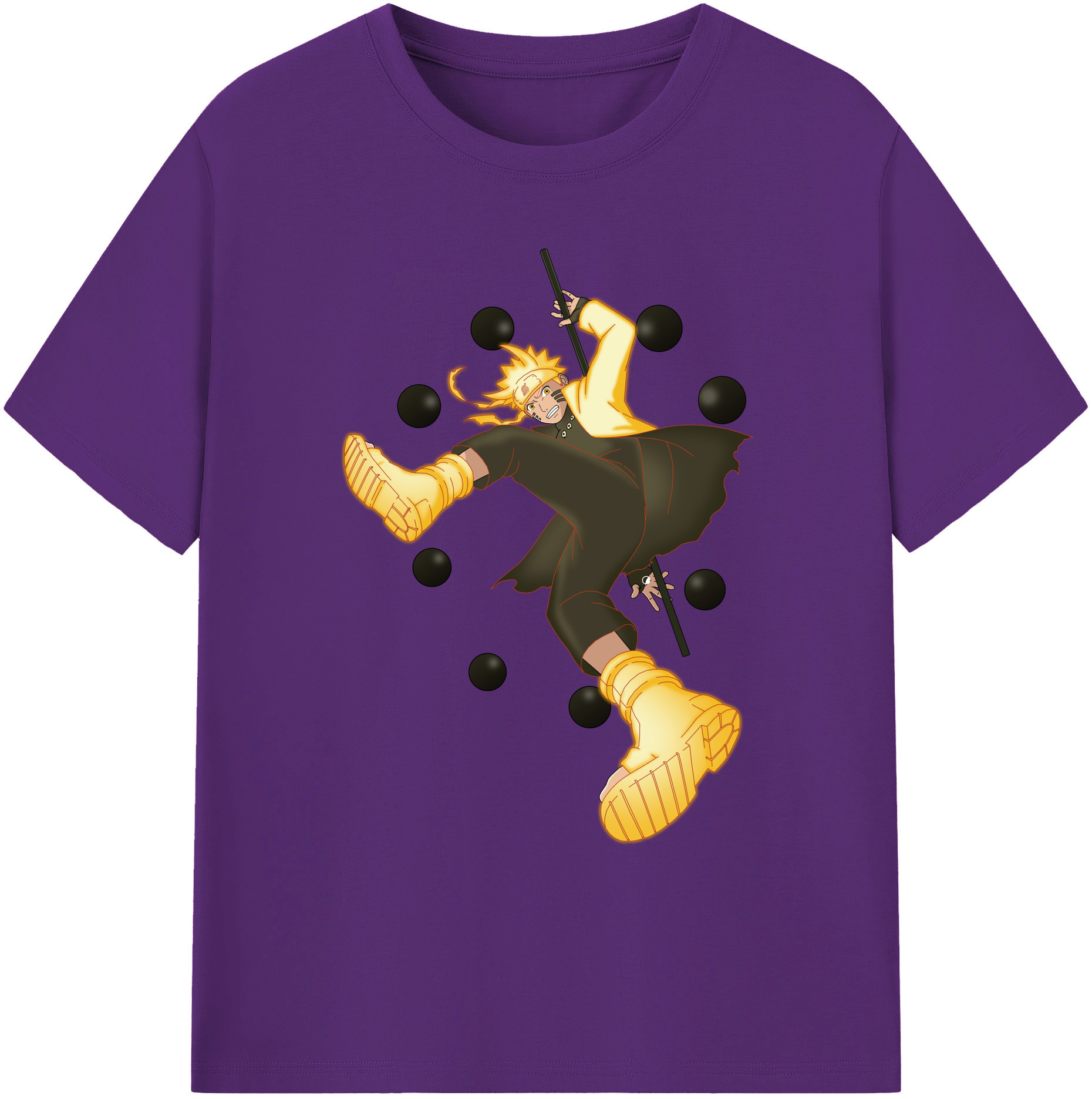 （画像用） NARUTO -ナルト- うずまき ナルト Uzumaki Naruto 綿100％ メンズ半袖Tシャツ｜肌触りやわらか＆通気性