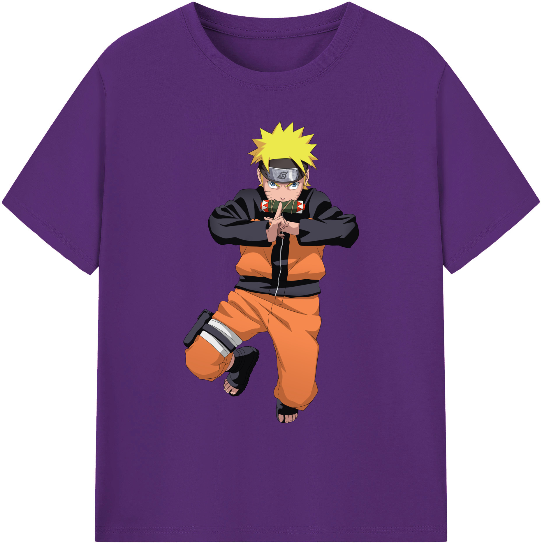 （画像用） NARUTO -ナルト- うずまき ナルト Uzumaki Naruto 綿100％ メンズ半袖Tシャツ｜肌触りやわらか＆通気性
