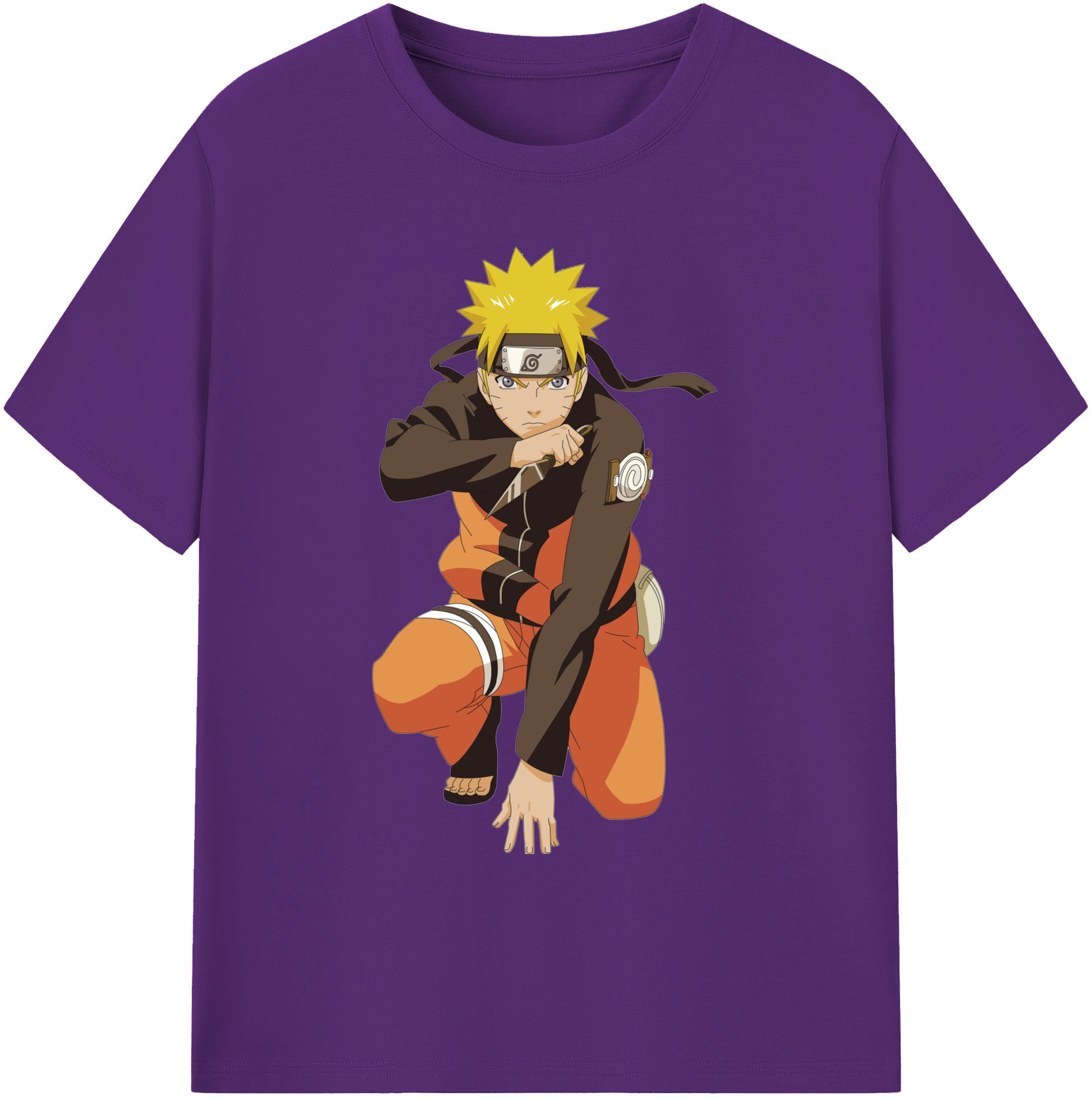 （画像用） NARUTO -ナルト- うずまき ナルト Uzumaki Naruto 綿100％ メンズ半袖Tシャツ｜肌触りやわらか＆通気性