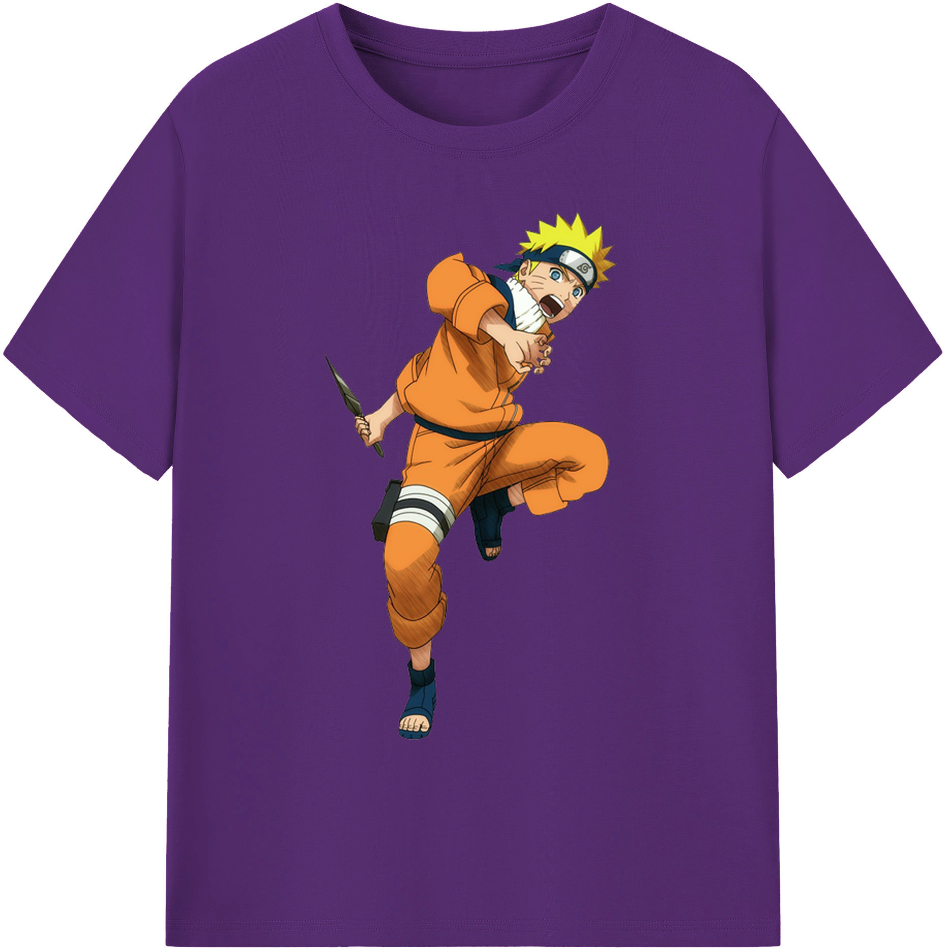 （画像用） NARUTO -ナルト- うずまき ナルト Uzumaki Naruto 綿100％ メンズ半袖Tシャツ｜肌触りやわらか＆通気性