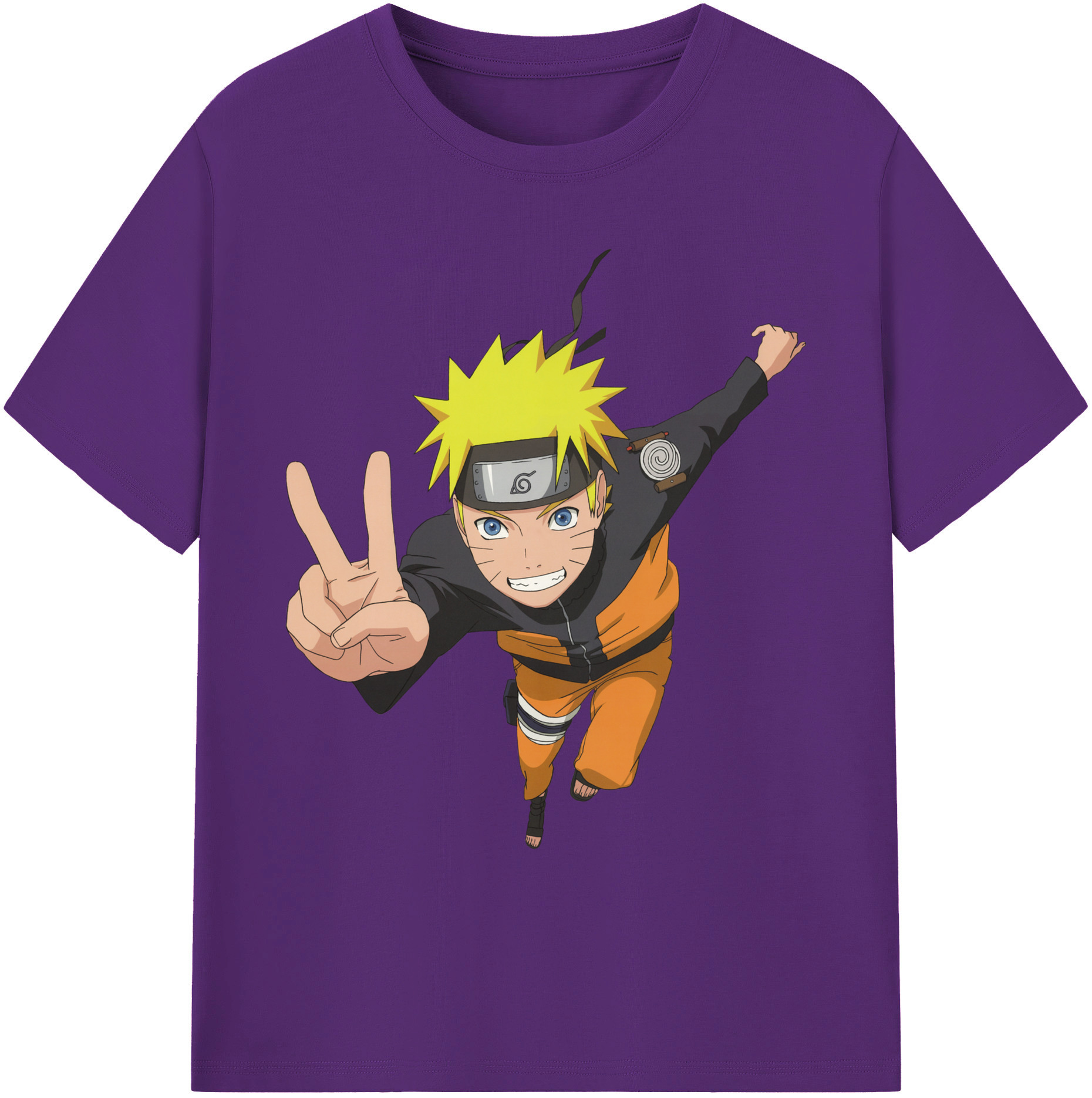 （画像用） NARUTO -ナルト- うずまき ナルト Uzumaki Naruto 綿100％ メンズ半袖Tシャツ｜肌触りやわらか＆通気性