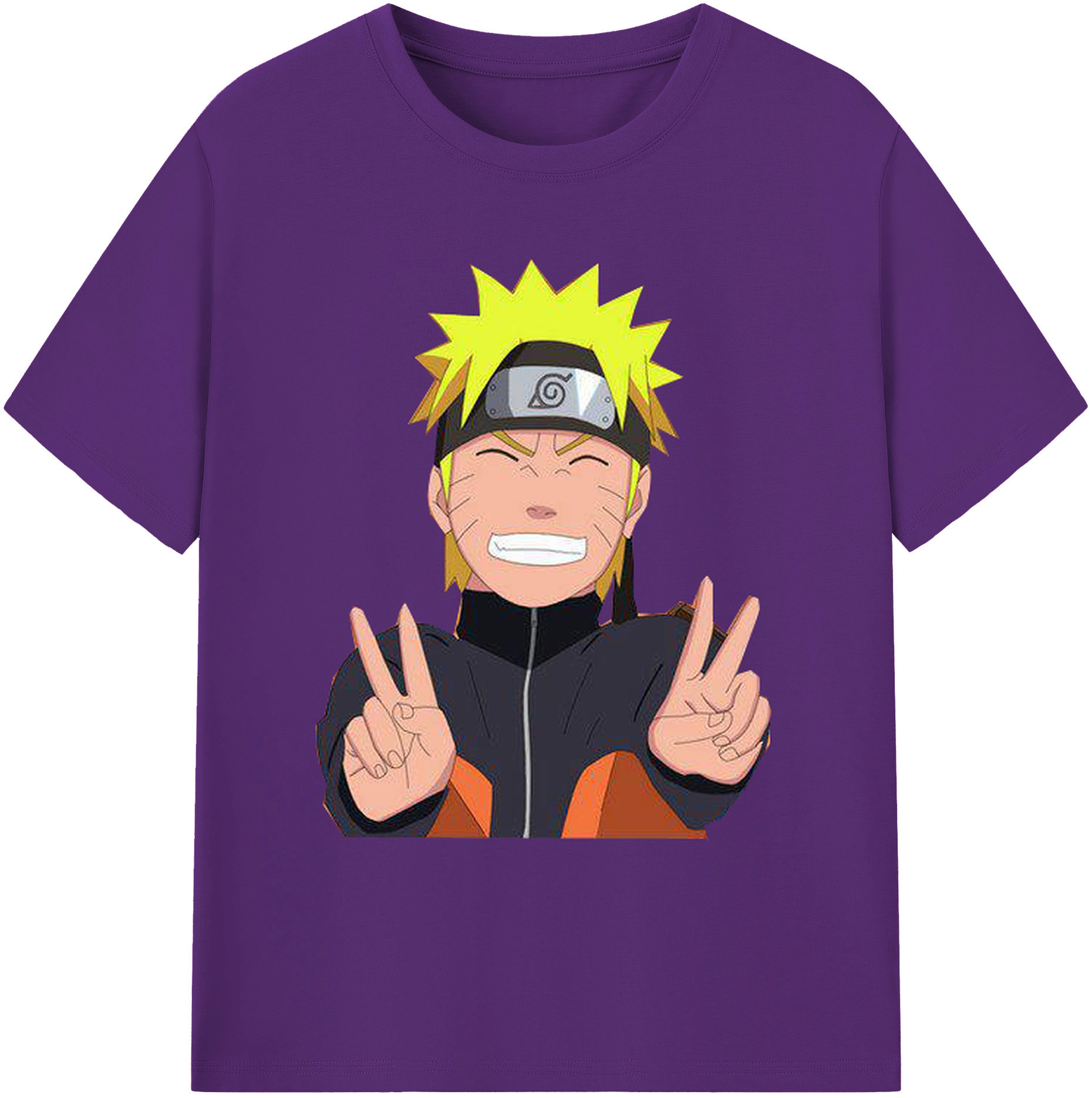 （画像用） NARUTO -ナルト- うずまき ナルト Uzumaki Naruto 綿100％ メンズ半袖Tシャツ｜肌触りやわらか＆通気性