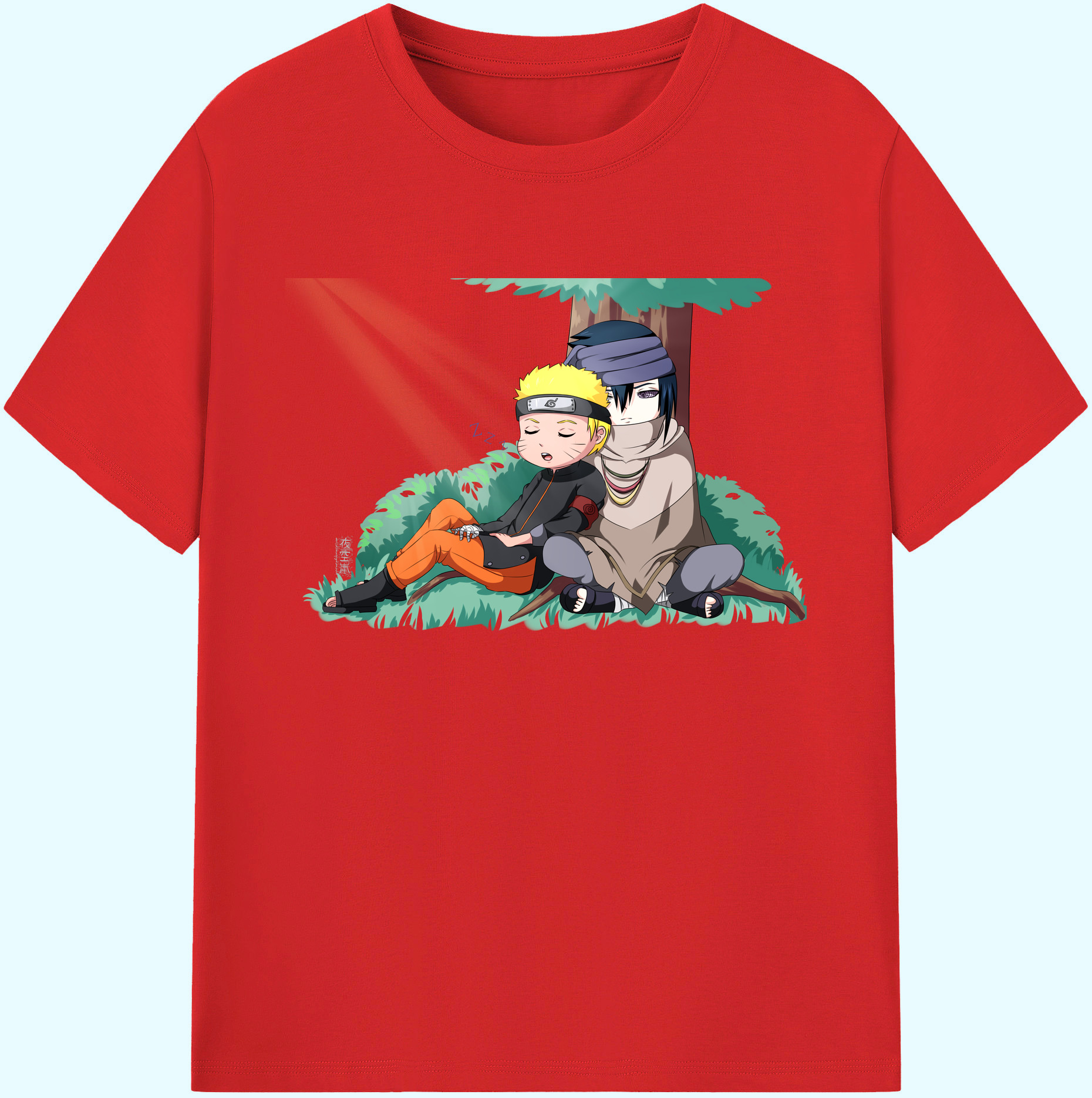 （画像用） NARUTO -ナルト- うずまき ナルト Uzumaki Naruto 綿100％ メンズ半袖Tシャツ｜肌触りやわらか＆通気性