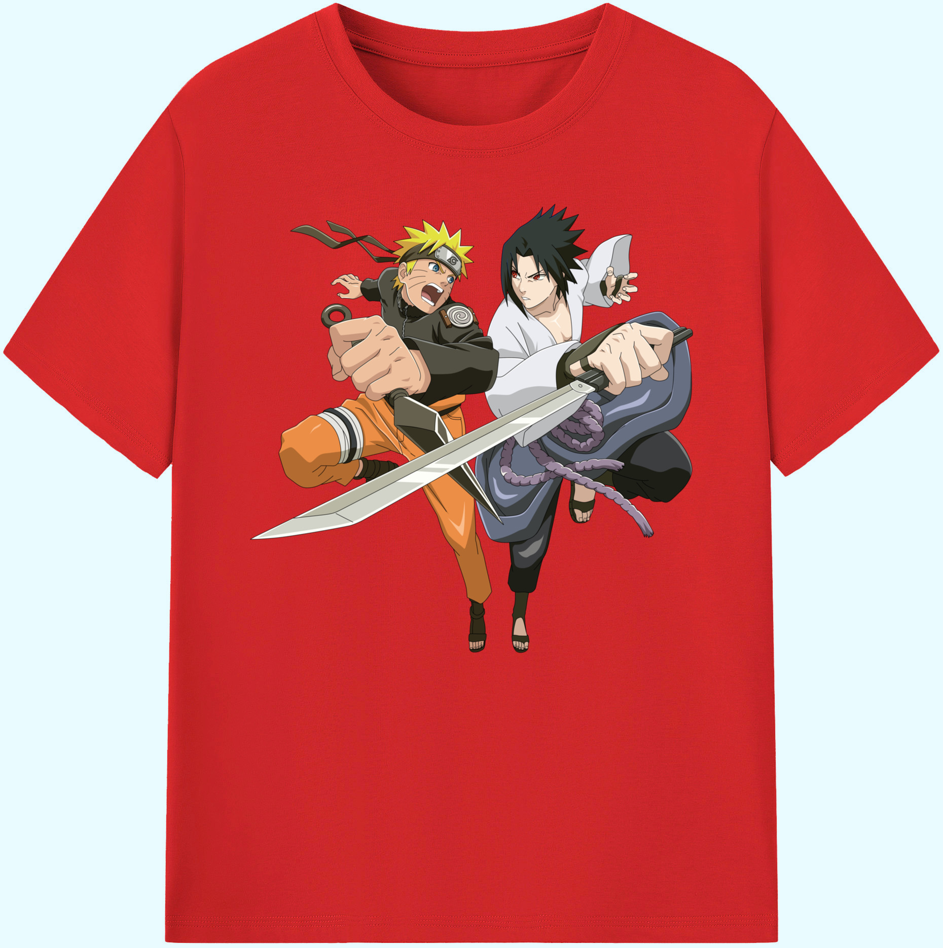 （画像用） NARUTO -ナルト- うずまき ナルト Uzumaki Naruto 綿100％ メンズ半袖Tシャツ｜肌触りやわらか＆通気性