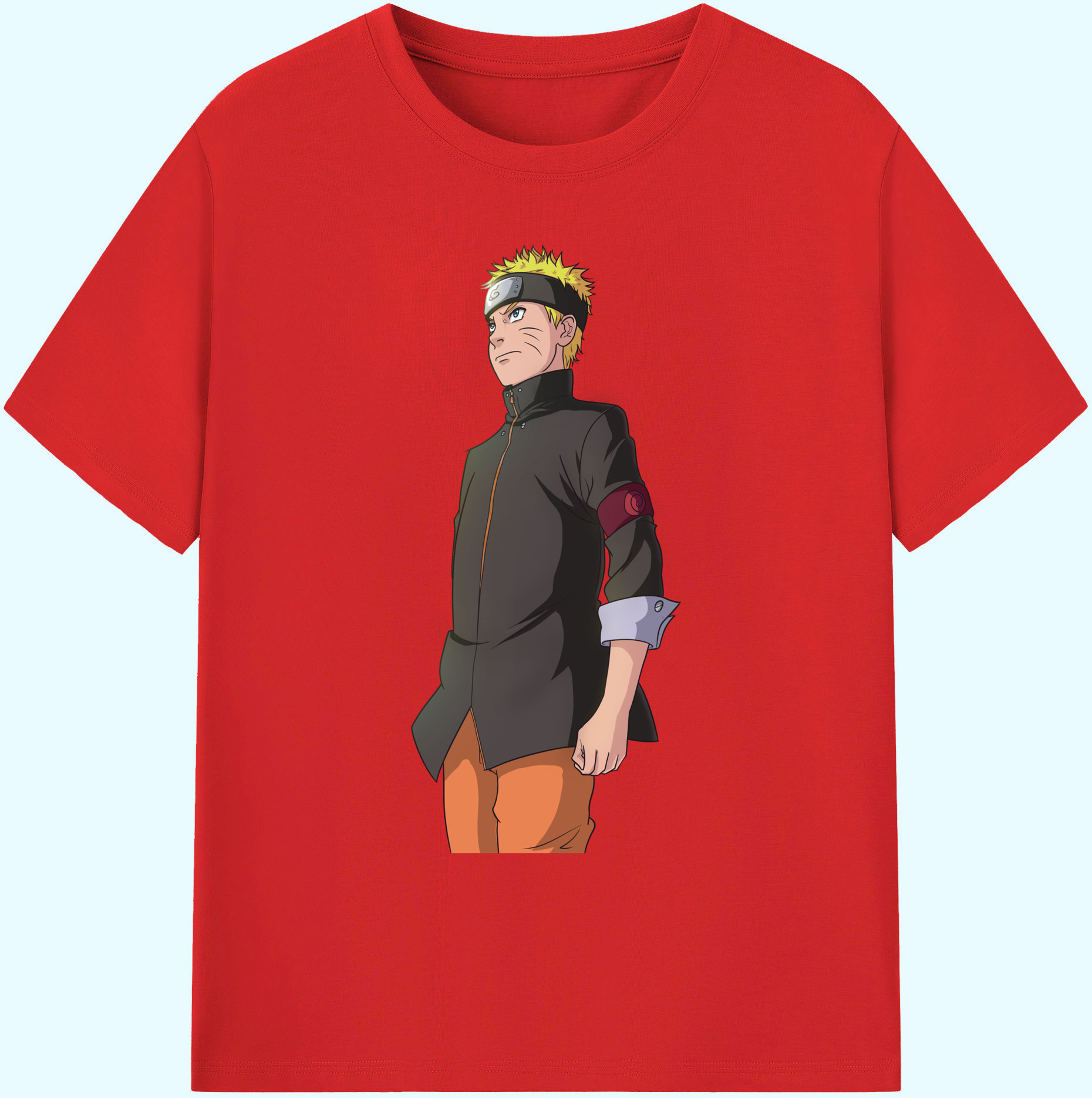 （画像用） NARUTO -ナルト- うずまき ナルト Uzumaki Naruto 綿100％ メンズ半袖Tシャツ｜肌触りやわらか＆通気性