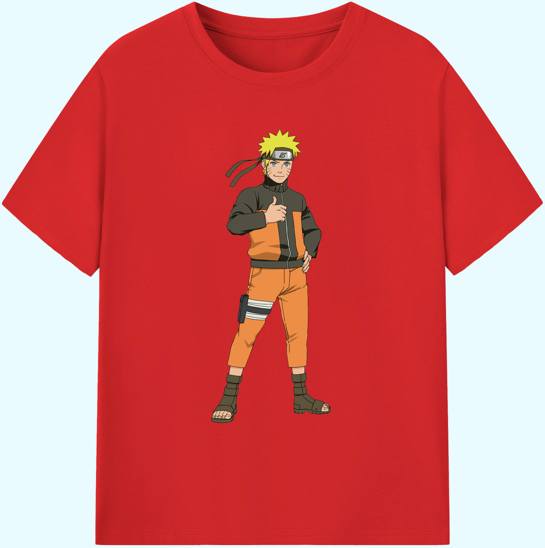 （画像用） NARUTO -ナルト- うずまき ナルト Uzumaki Naruto 綿100％ メンズ半袖Tシャツ｜肌触りやわらか＆通気性