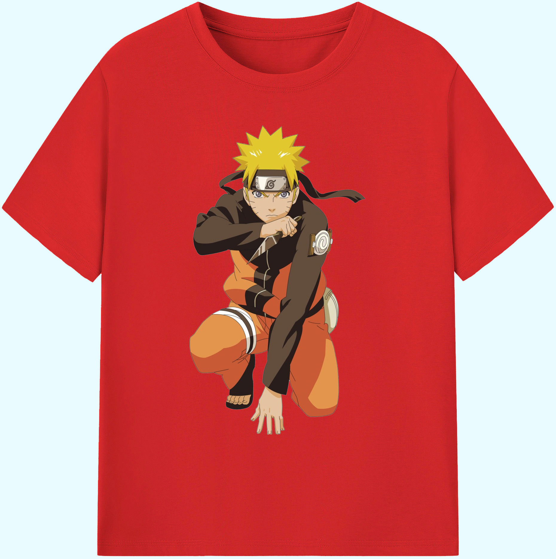 （画像用） NARUTO -ナルト- うずまき ナルト Uzumaki Naruto 綿100％ メンズ半袖Tシャツ｜肌触りやわらか＆通気性