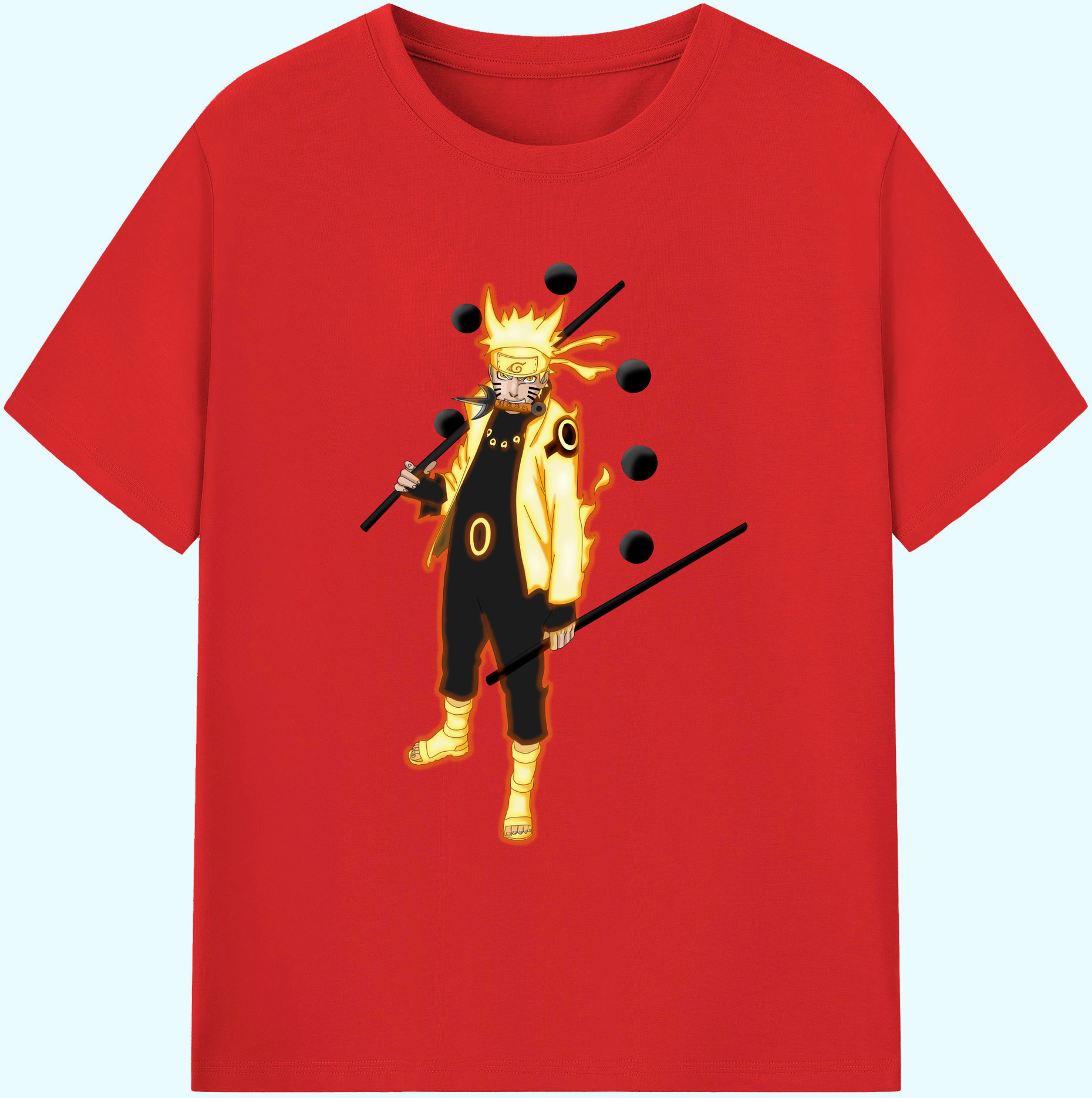 （画像用） NARUTO -ナルト- うずまき ナルト Uzumaki Naruto 綿100％ メンズ半袖Tシャツ｜肌触りやわらか＆通気性