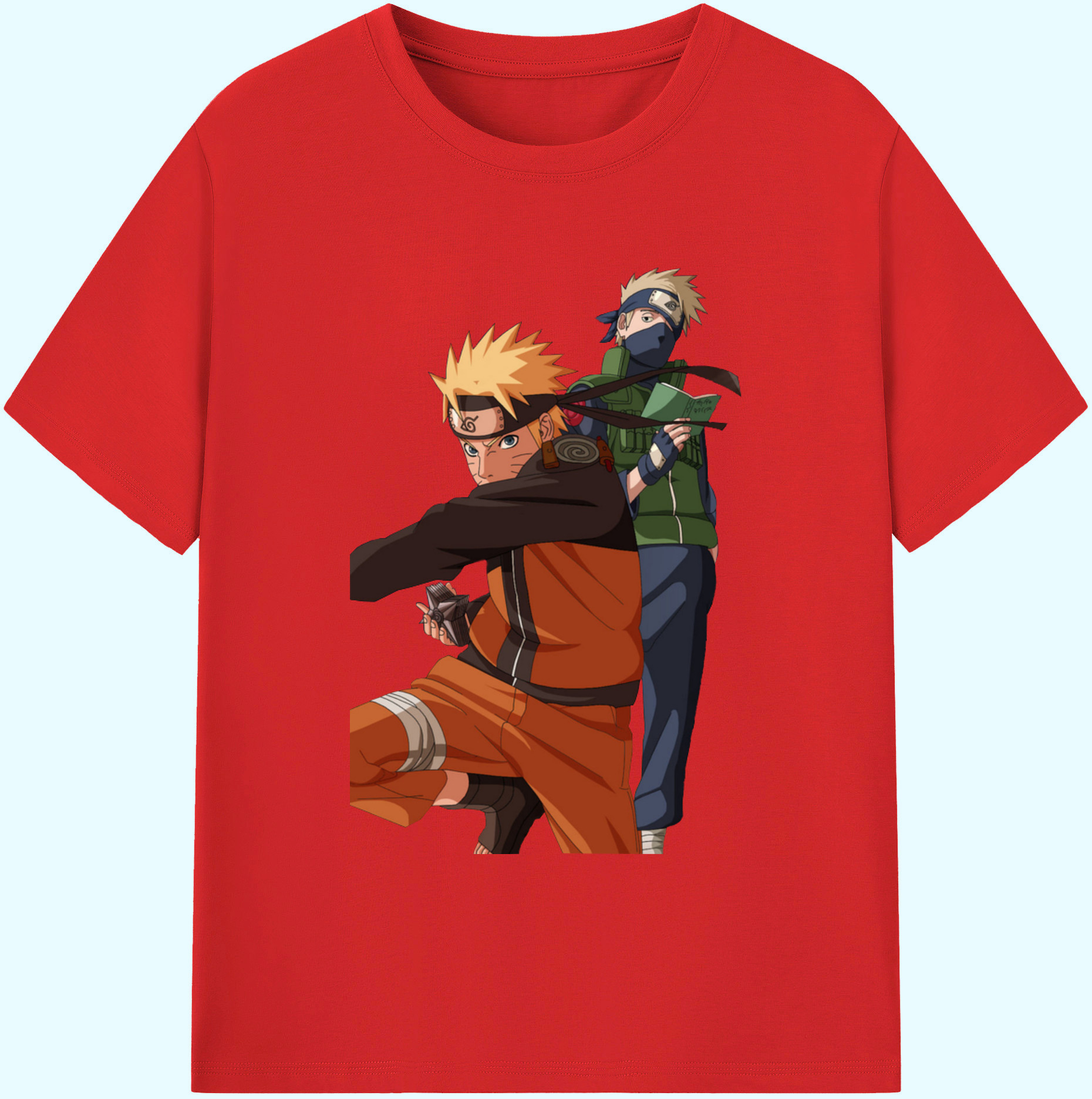 （画像用） NARUTO -ナルト- うずまき ナルト Uzumaki Naruto 綿100％ メンズ半袖Tシャツ｜肌触りやわらか＆通気性