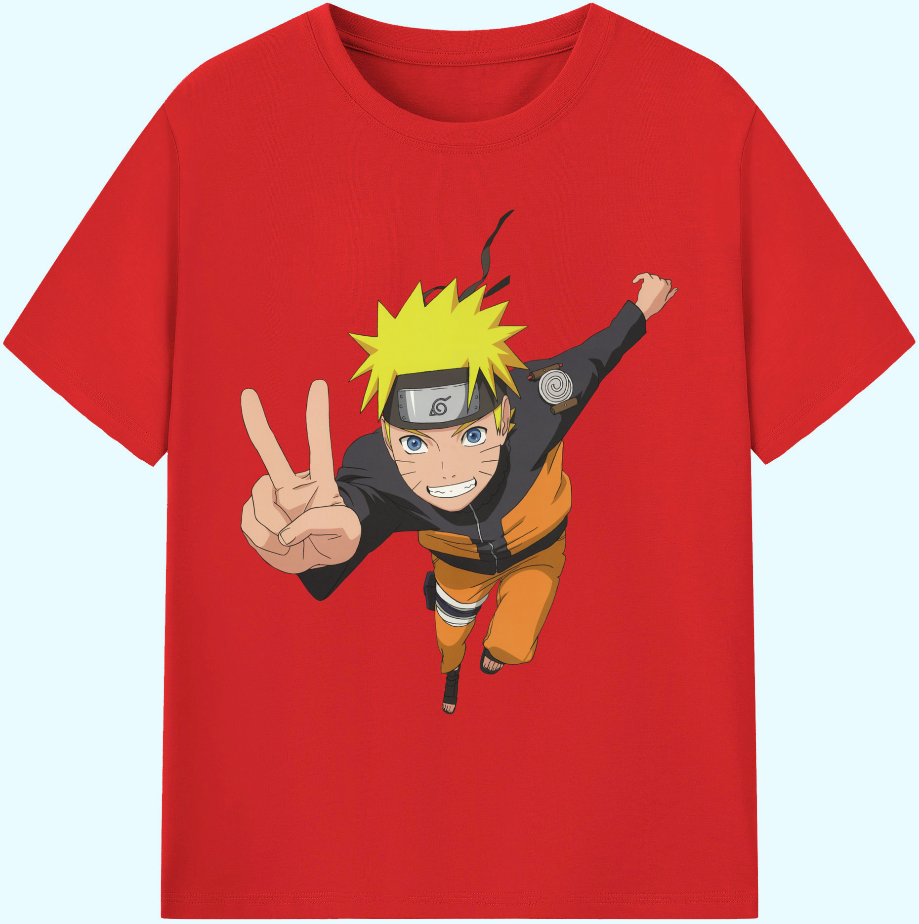 （画像用） NARUTO -ナルト- うずまき ナルト Uzumaki Naruto 綿100％ メンズ半袖Tシャツ｜肌触りやわらか＆通気性