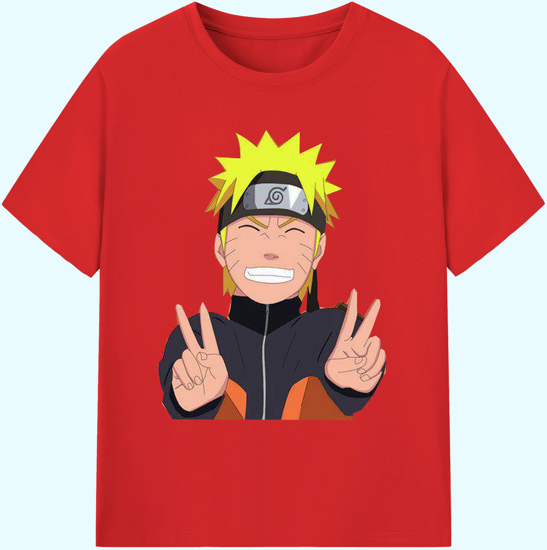 （画像用） NARUTO -ナルト- うずまき ナルト Uzumaki Naruto 綿100％ メンズ半袖Tシャツ｜肌触りやわらか＆通気性