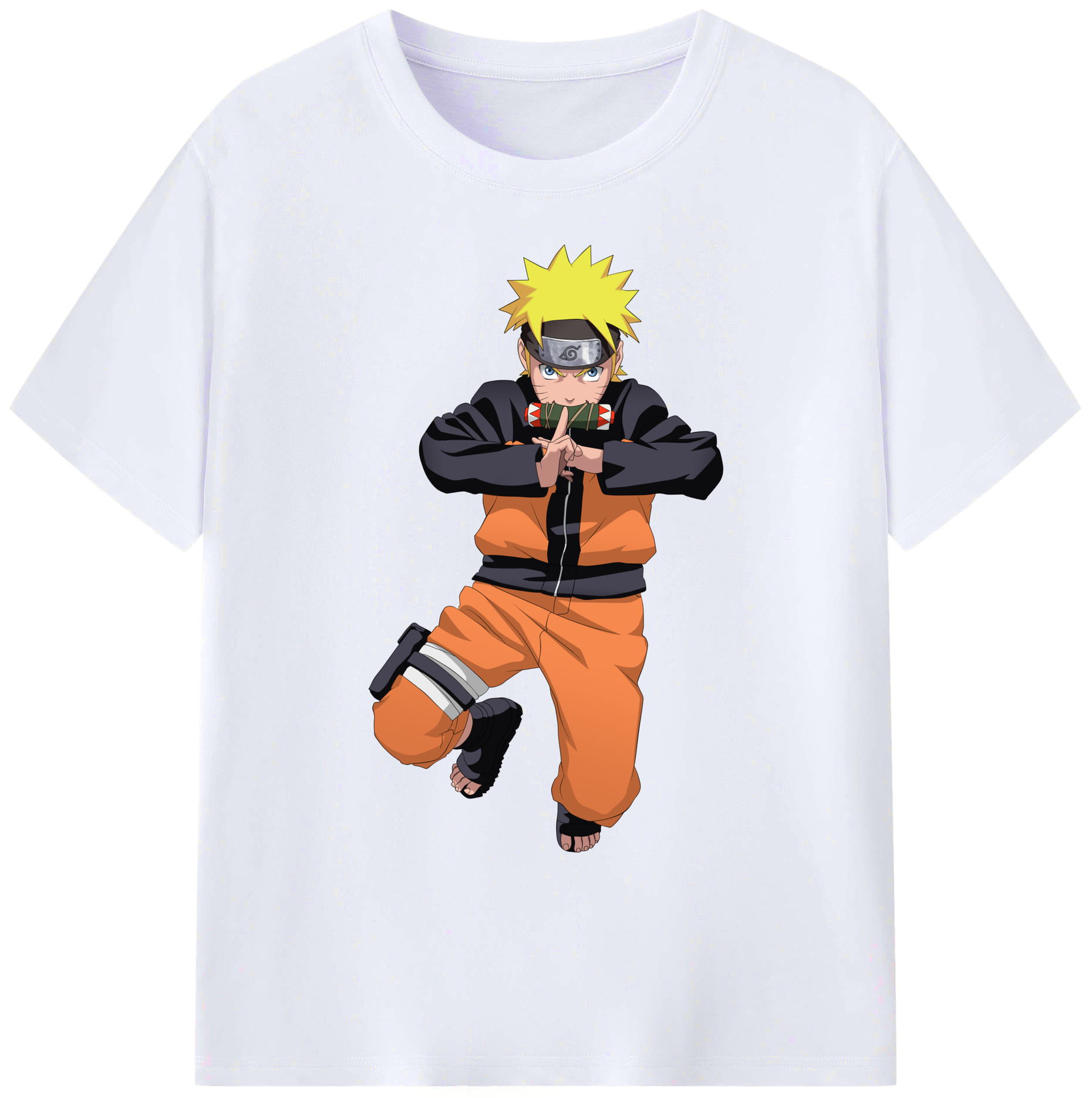 （画像用） NARUTO -ナルト- うずまき ナルト Uzumaki Naruto 綿100％ メンズ半袖Tシャツ｜肌触りやわらか＆通気性