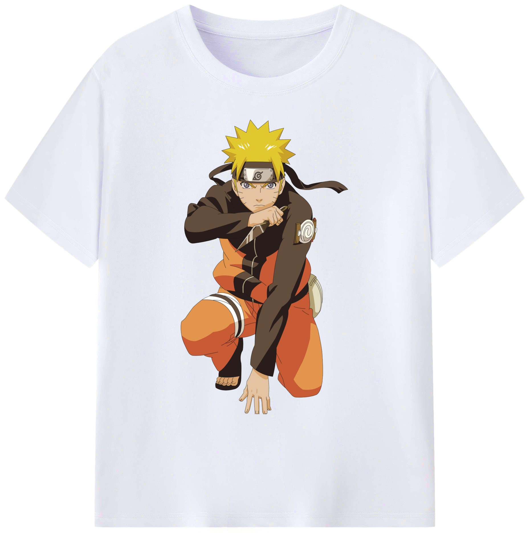 （画像用） NARUTO -ナルト- うずまき ナルト Uzumaki Naruto 綿100％ メンズ半袖Tシャツ｜肌触りやわらか＆通気性
