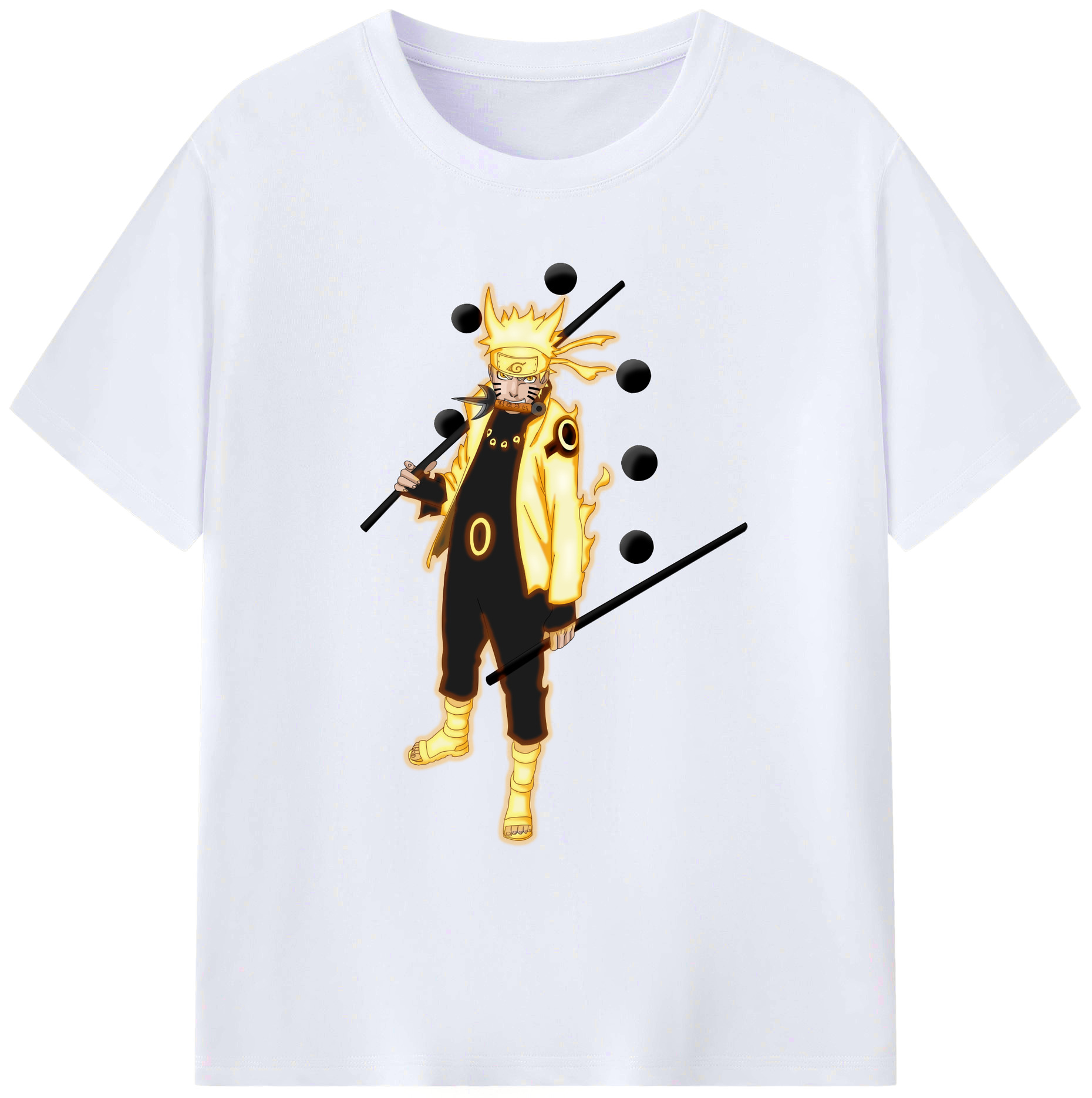 （画像用） NARUTO -ナルト- うずまき ナルト Uzumaki Naruto 綿100％ メンズ半袖Tシャツ｜肌触りやわらか＆通気性