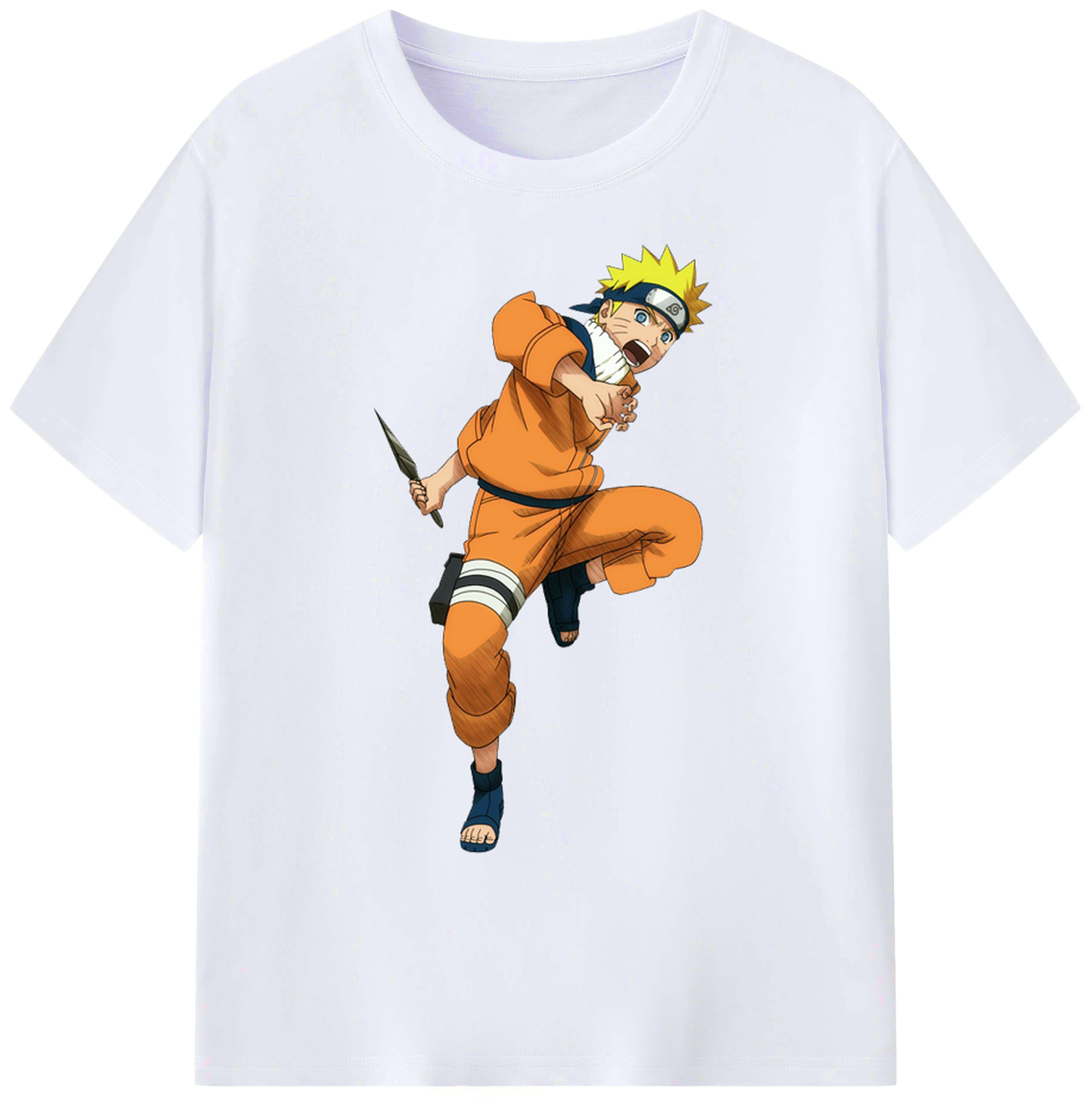 （画像用） NARUTO -ナルト- うずまき ナルト Uzumaki Naruto 綿100％ メンズ半袖Tシャツ｜肌触りやわらか＆通気性