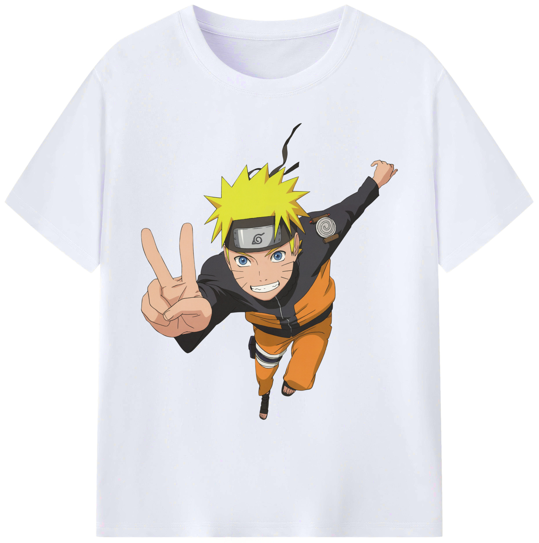 （画像用） NARUTO -ナルト- うずまき ナルト Uzumaki Naruto 綿100％ メンズ半袖Tシャツ｜肌触りやわらか＆通気性