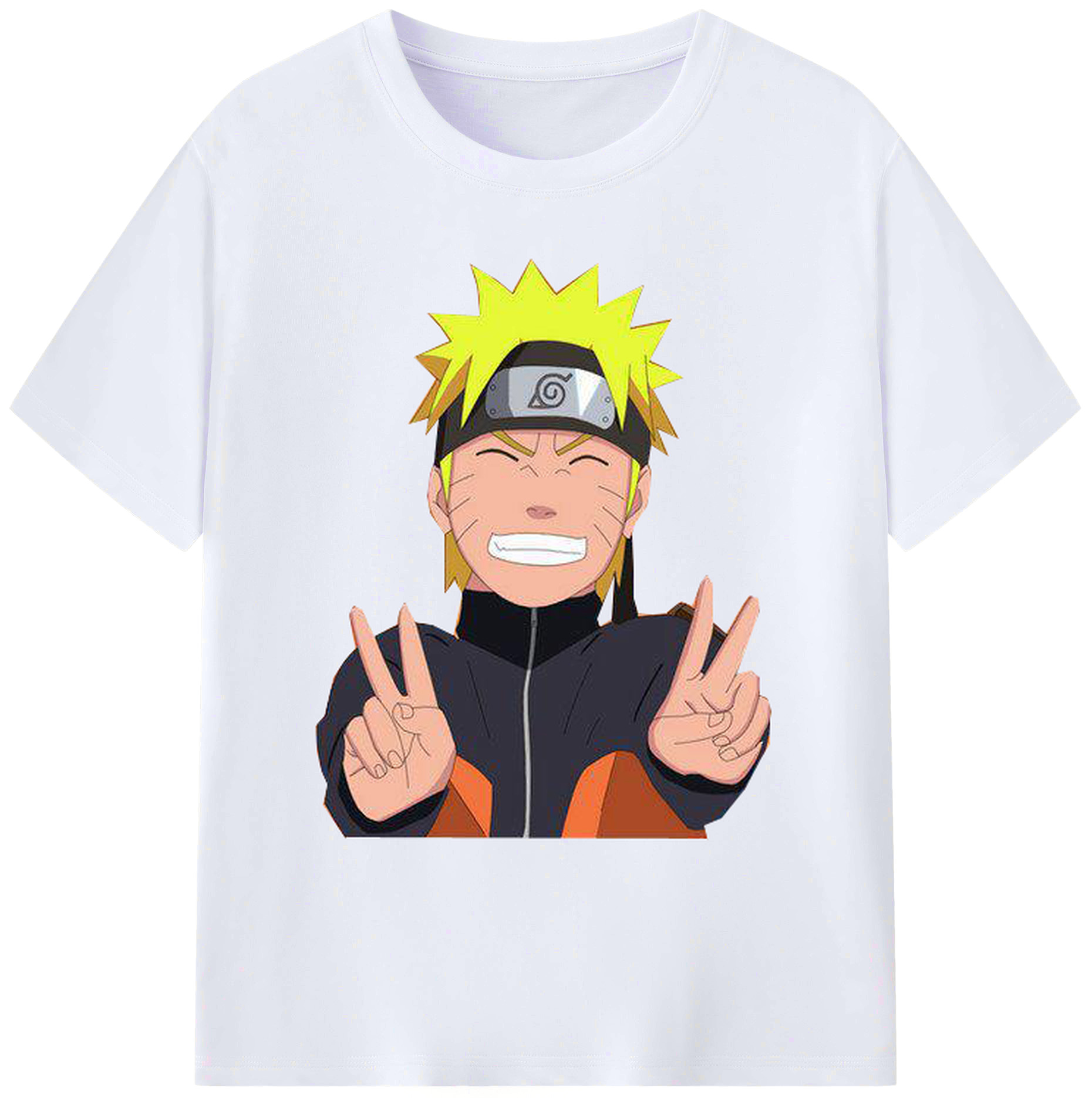 （画像用） NARUTO -ナルト- うずまき ナルト Uzumaki Naruto 綿100％ メンズ半袖Tシャツ｜肌触りやわらか＆通気性