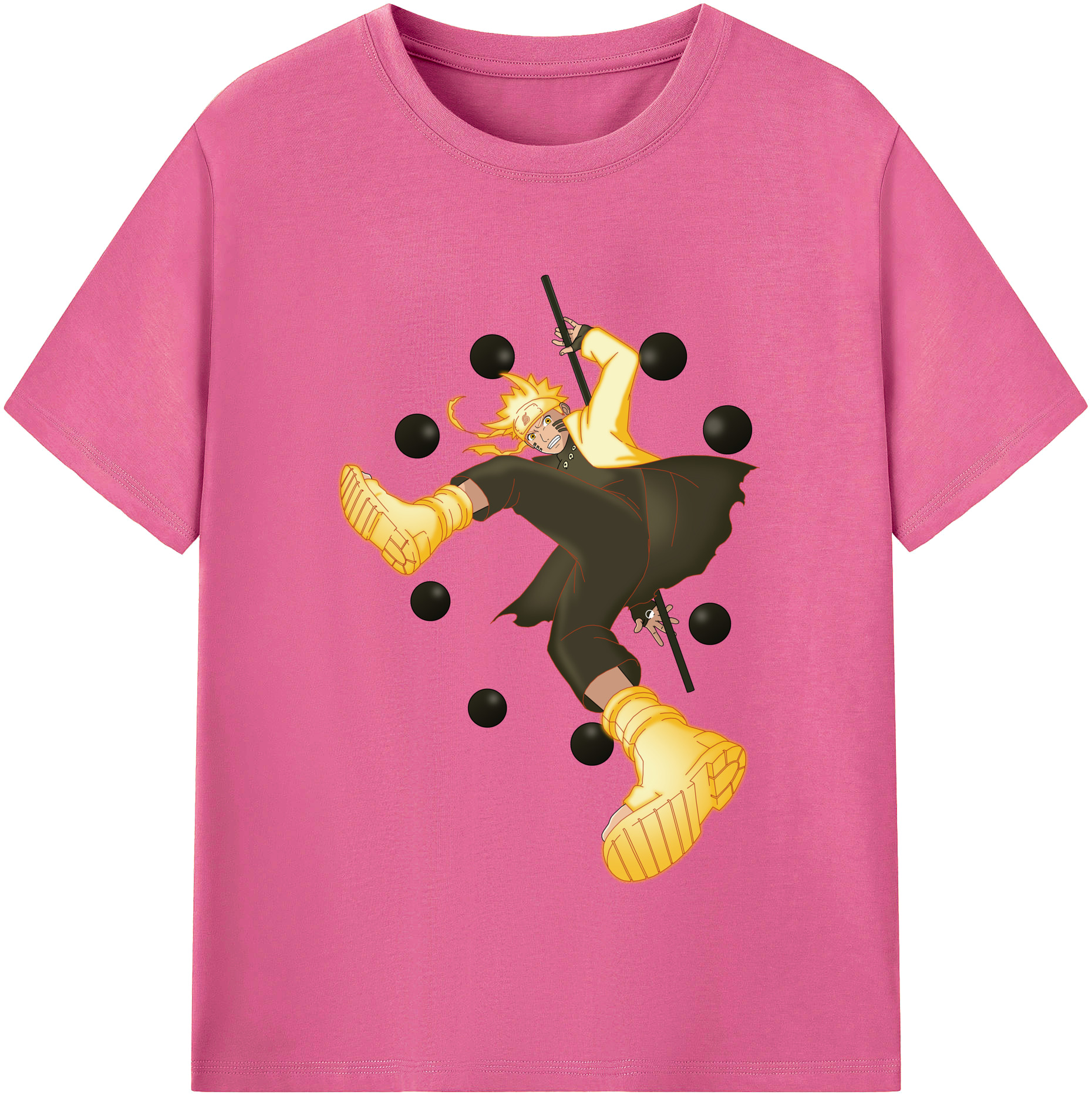 （画像用） NARUTO -ナルト- うずまき ナルト Uzumaki Naruto レディースカジュアルプリントTシャツ（綿100％）