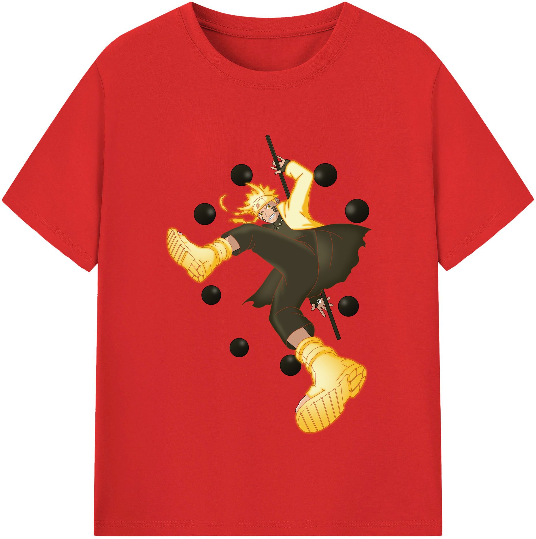 （画像用） NARUTO -ナルト- うずまき ナルト Uzumaki Naruto レディースカジュアルプリントTシャツ（綿100％）