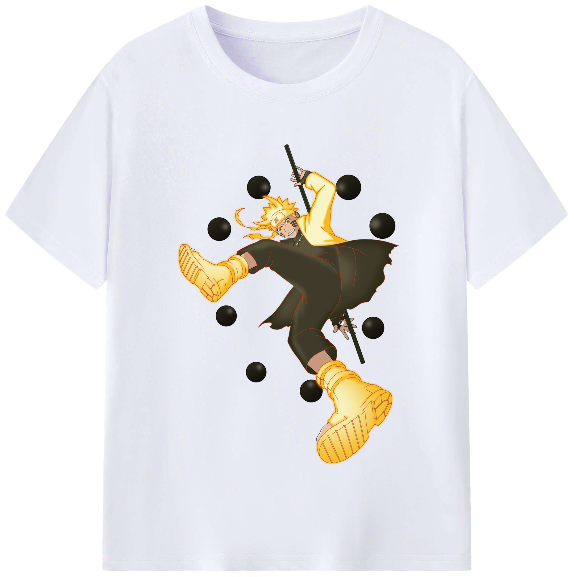 （画像用） NARUTO -ナルト- うずまき ナルト Uzumaki Naruto レディースカジュアルプリントTシャツ（綿100％）