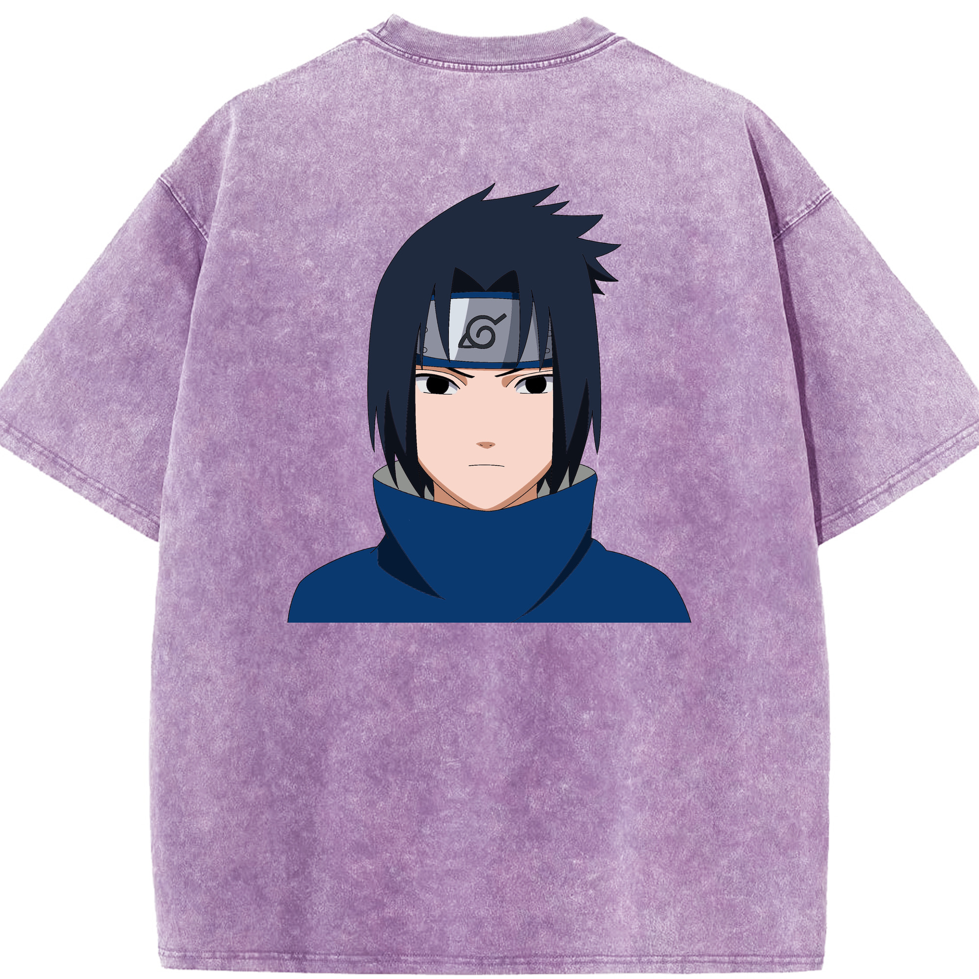 （画像用） NARUTO -ナルト- うちは サスケ Uchiha Sasuke 綿100% ヴィンテージ風 半袖Tシャツ（背面プリント）