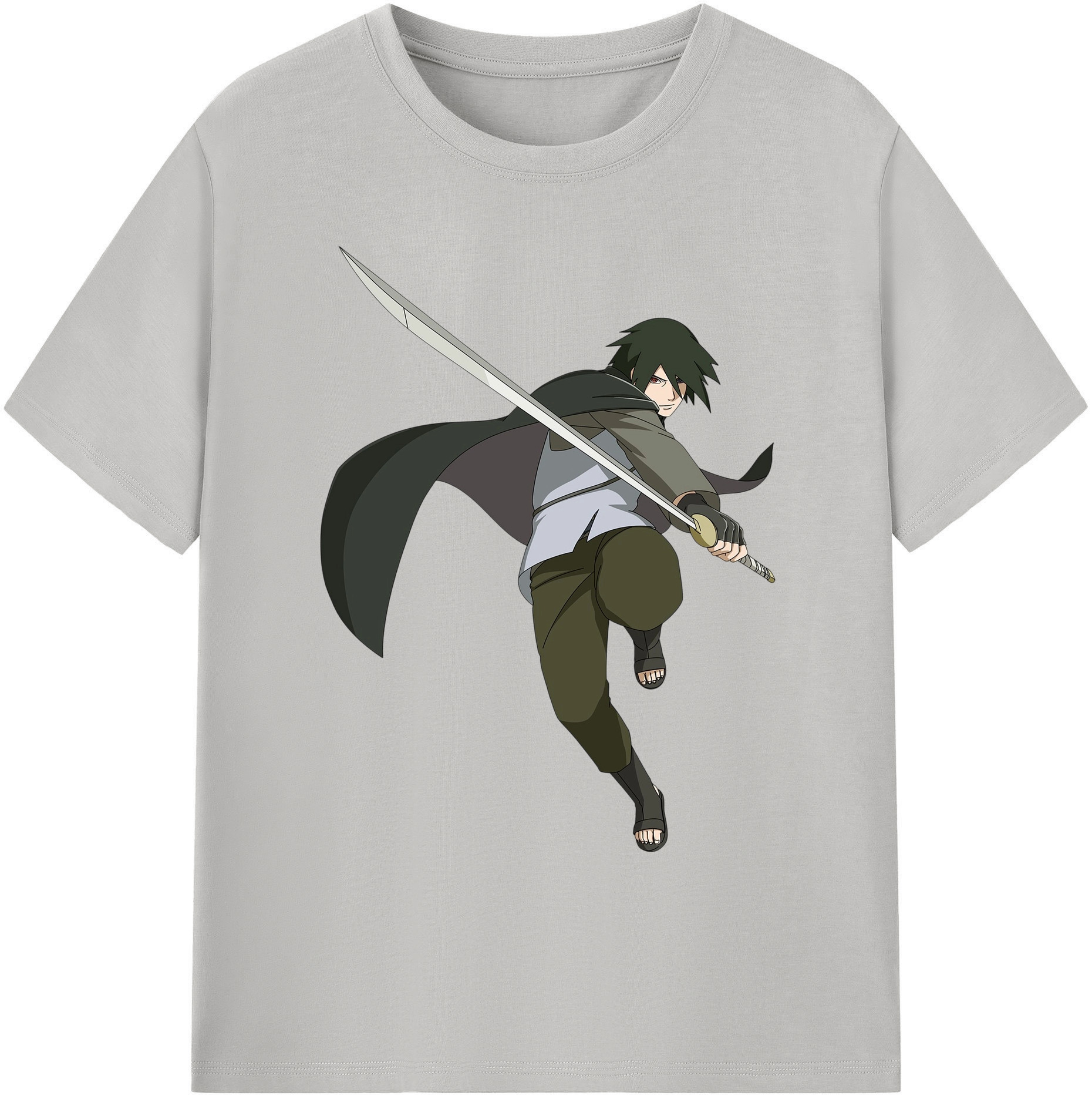 （画像用） NARUTO -ナルト- うちは サスケ Uchiha Sasuke 綿100％ メンズ半袖Tシャツ｜肌触りやわらか＆通気性