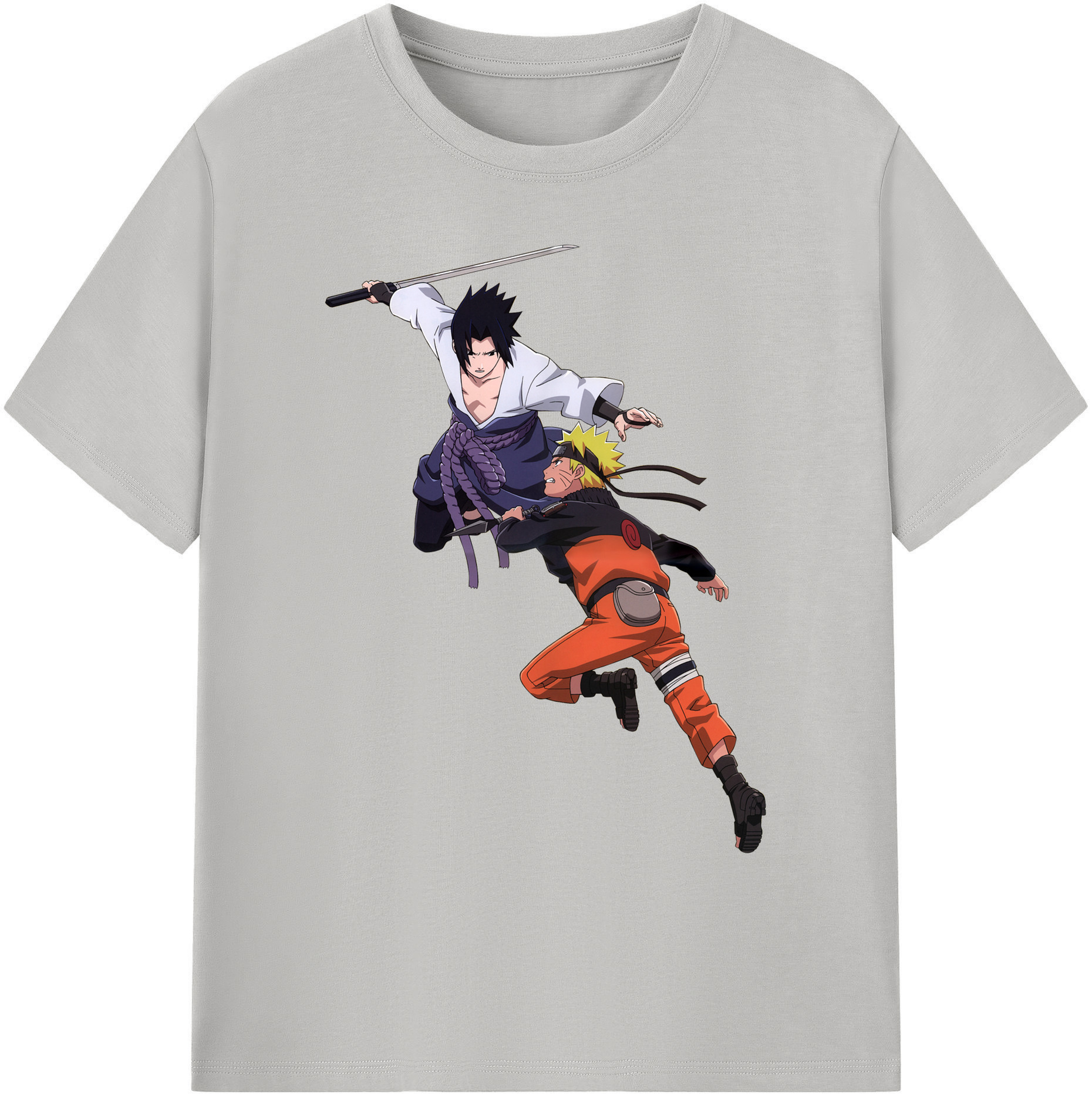 （画像用） NARUTO -ナルト- うちは サスケ Uchiha Sasuke 綿100％ メンズ半袖Tシャツ｜肌触りやわらか＆通気性
