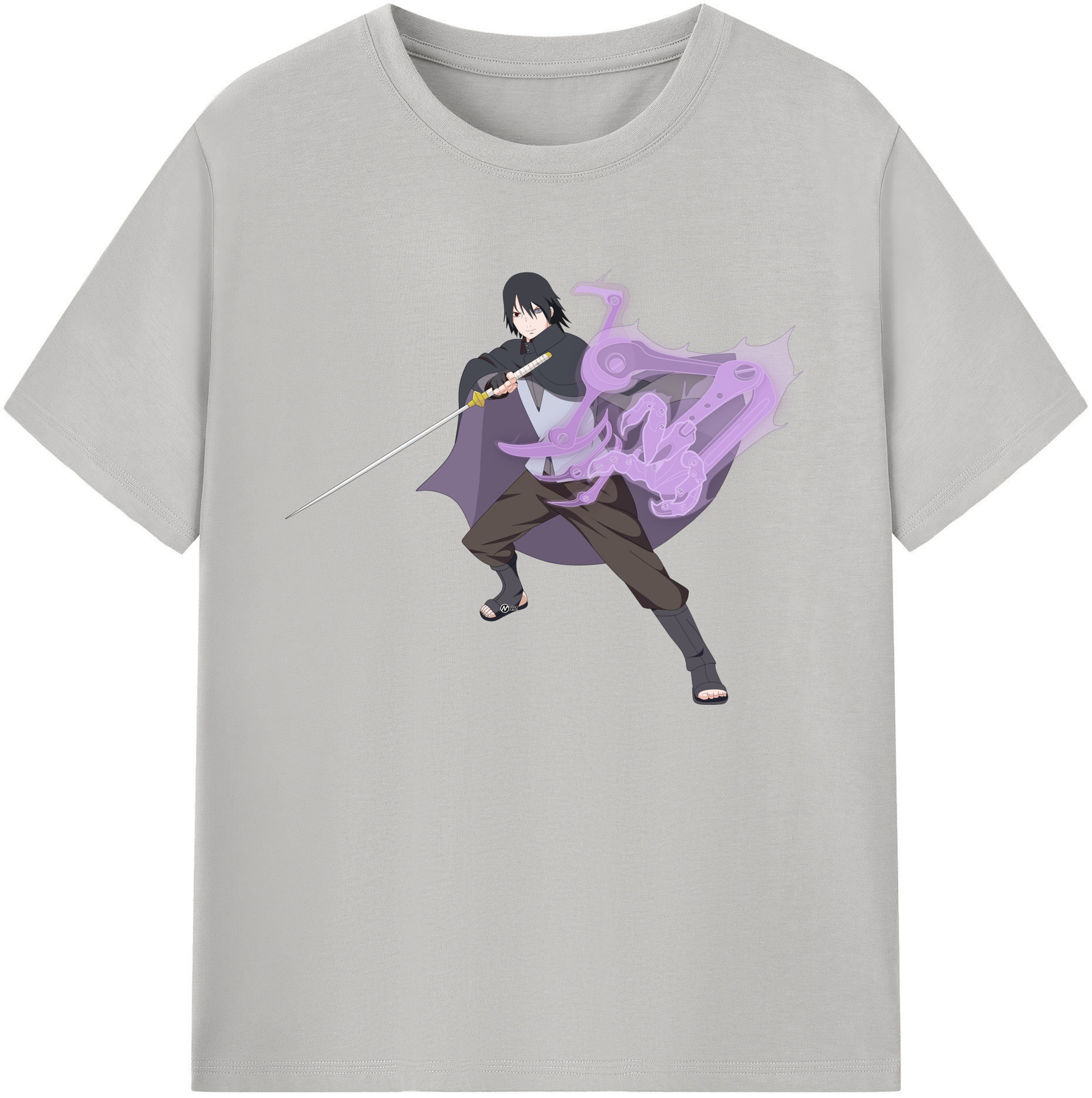 （画像用） NARUTO -ナルト- うちは サスケ Uchiha Sasuke 綿100％ メンズ半袖Tシャツ｜肌触りやわらか＆通気性