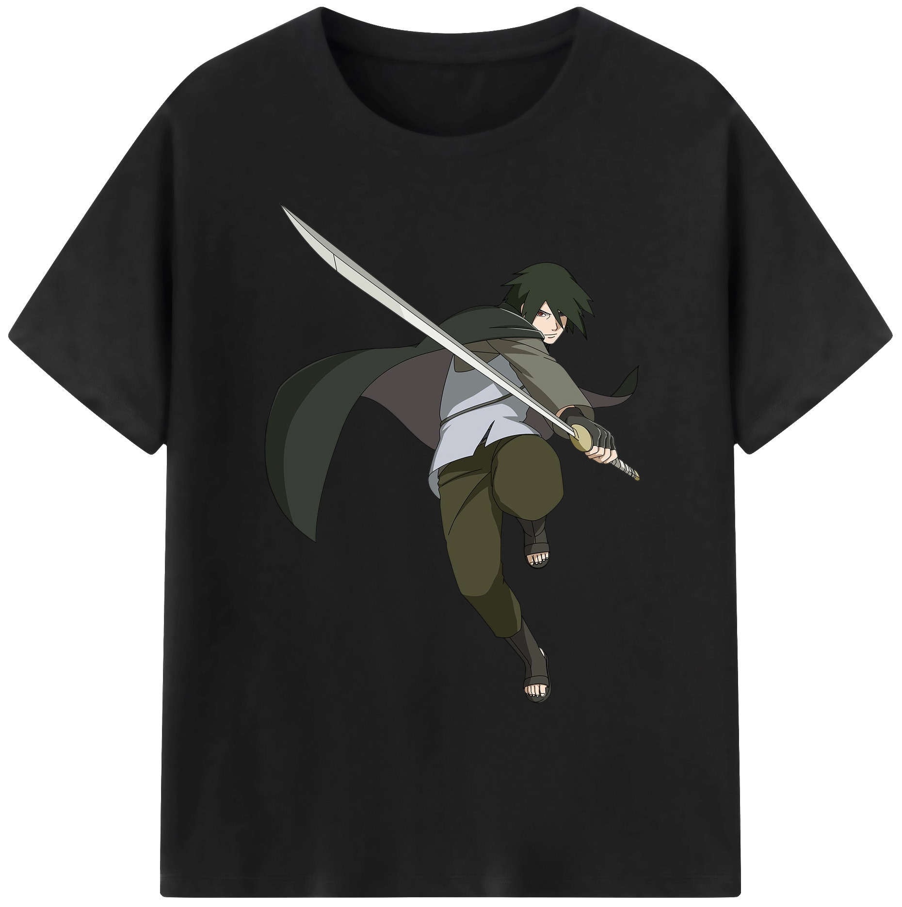（画像用） NARUTO -ナルト- うちは サスケ Uchiha Sasuke 綿100％ メンズ半袖Tシャツ｜肌触りやわらか＆通気性