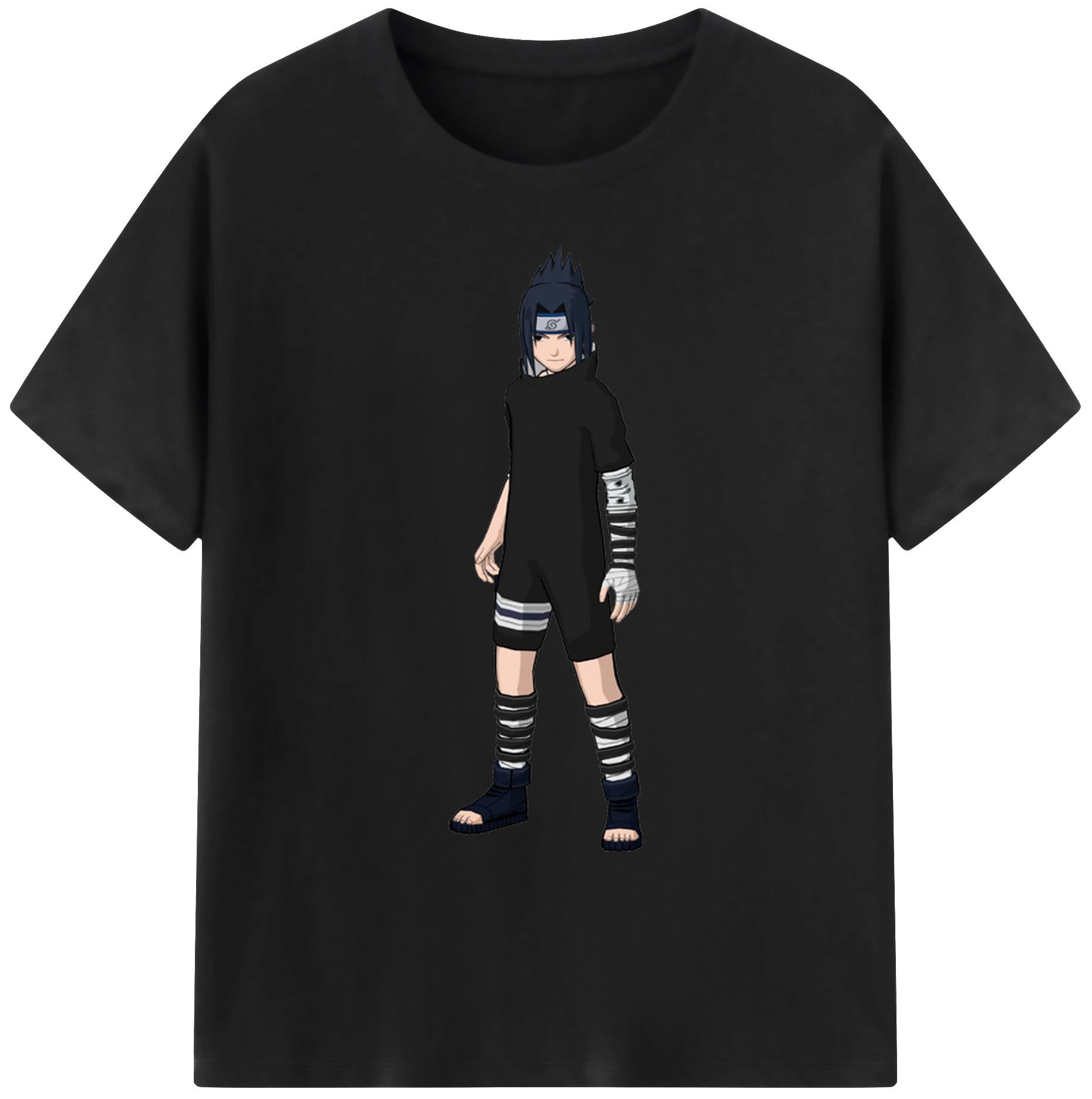 （画像用） NARUTO -ナルト- うちは サスケ Uchiha Sasuke 綿100％ メンズ半袖Tシャツ｜肌触りやわらか＆通気性
