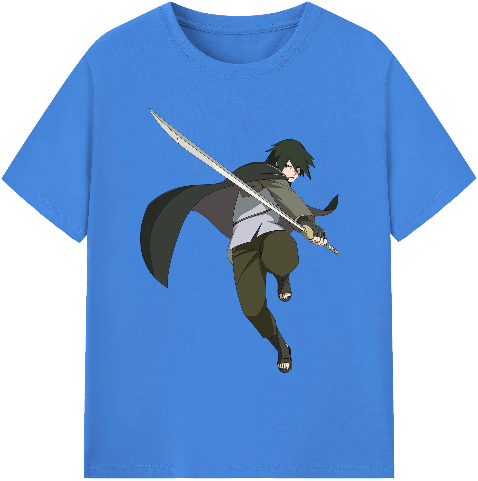 （画像用） NARUTO -ナルト- うちは サスケ Uchiha Sasuke 綿100％ メンズ半袖Tシャツ｜肌触りやわらか＆通気性