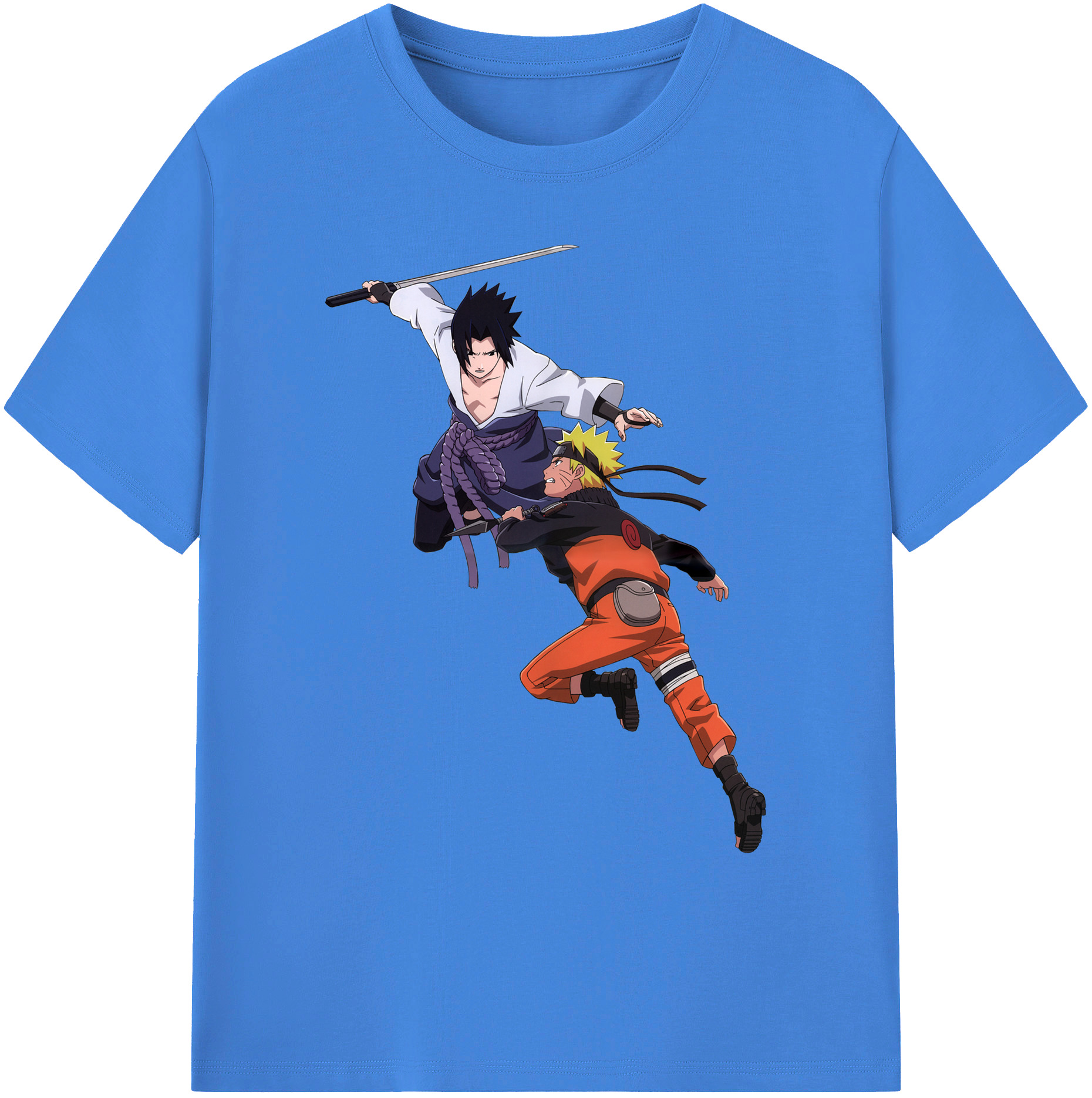 （画像用） NARUTO -ナルト- うちは サスケ Uchiha Sasuke 綿100％ メンズ半袖Tシャツ｜肌触りやわらか＆通気性