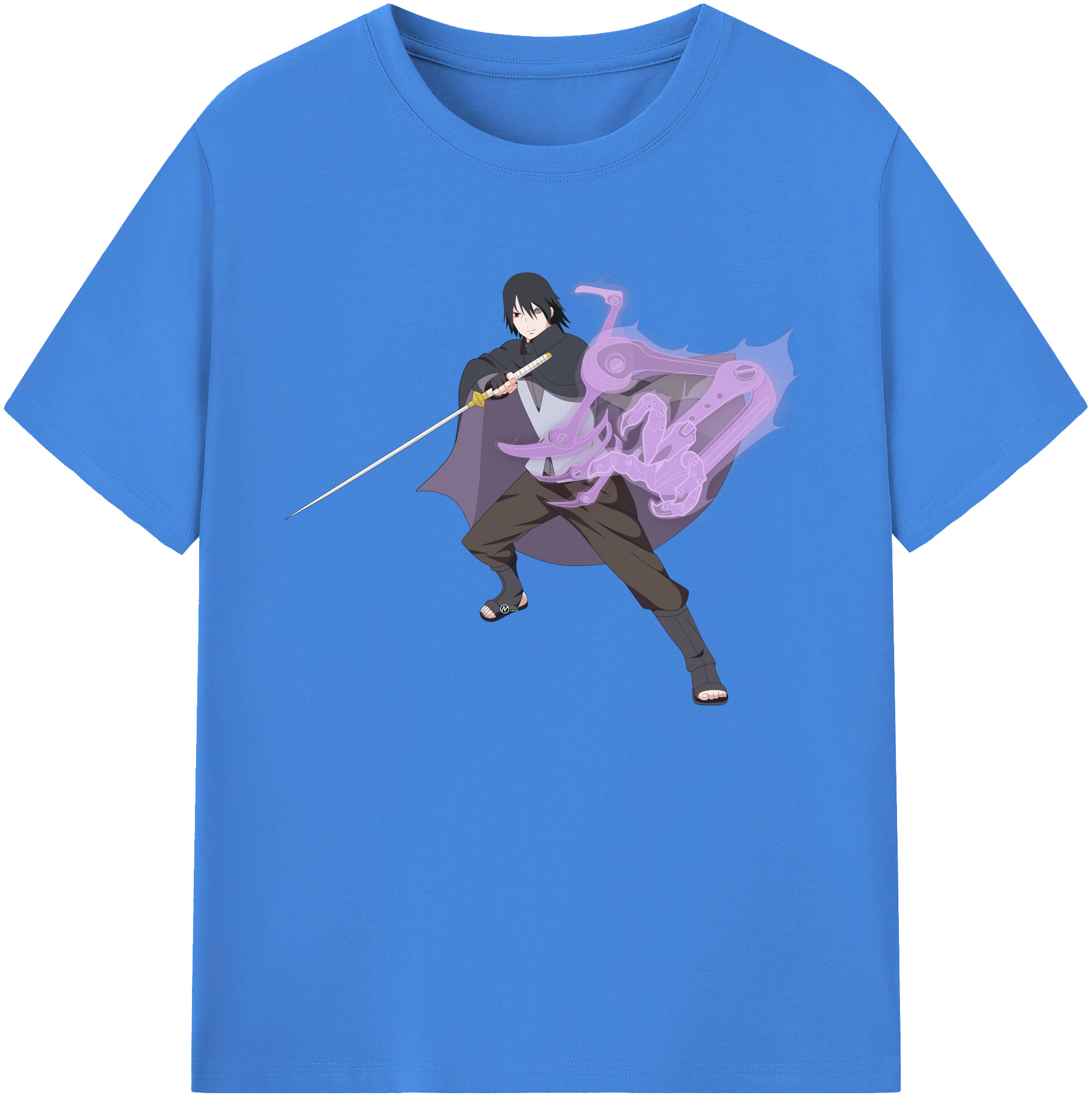 （画像用） NARUTO -ナルト- うちは サスケ Uchiha Sasuke 綿100％ メンズ半袖Tシャツ｜肌触りやわらか＆通気性