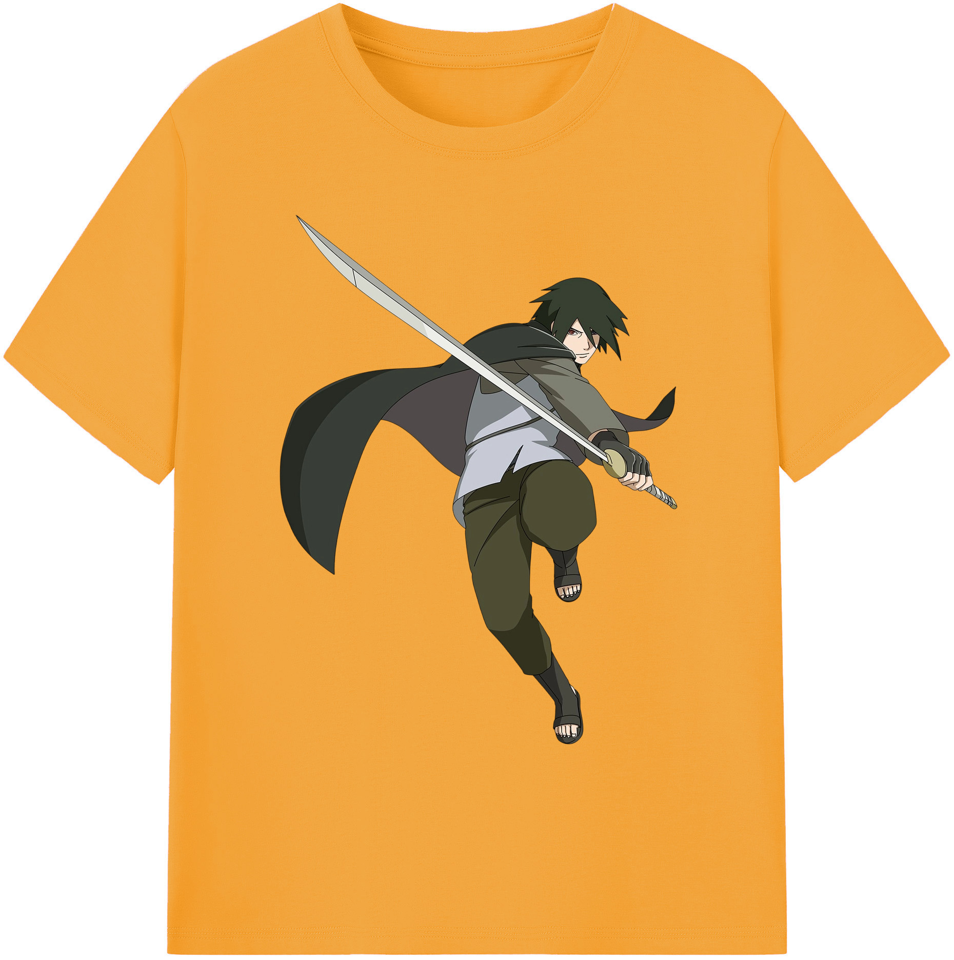 （画像用） NARUTO -ナルト- うちは サスケ Uchiha Sasuke 綿100％ メンズ半袖Tシャツ｜肌触りやわらか＆通気性