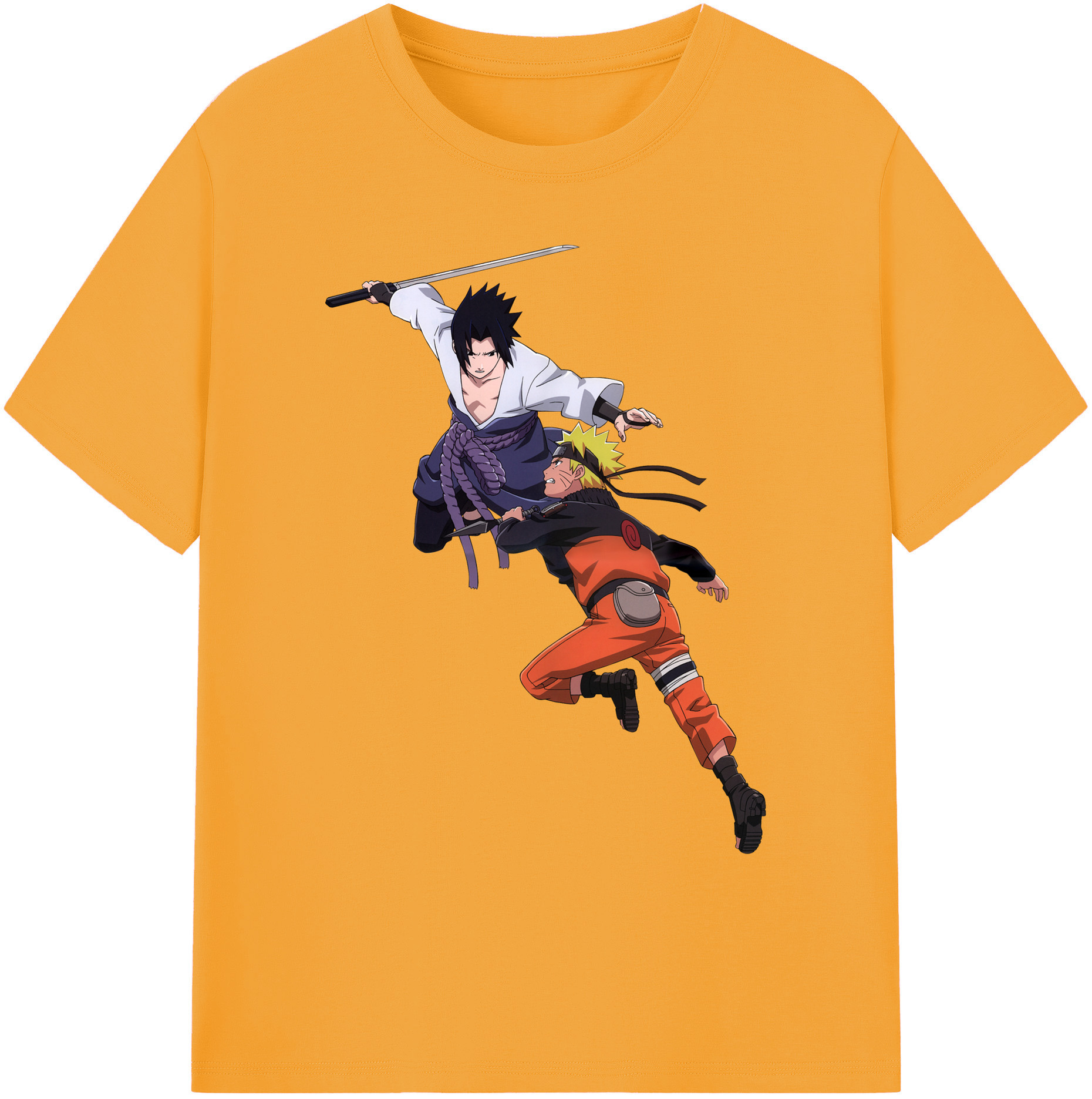 （画像用） NARUTO -ナルト- うちは サスケ Uchiha Sasuke 綿100％ メンズ半袖Tシャツ｜肌触りやわらか＆通気性