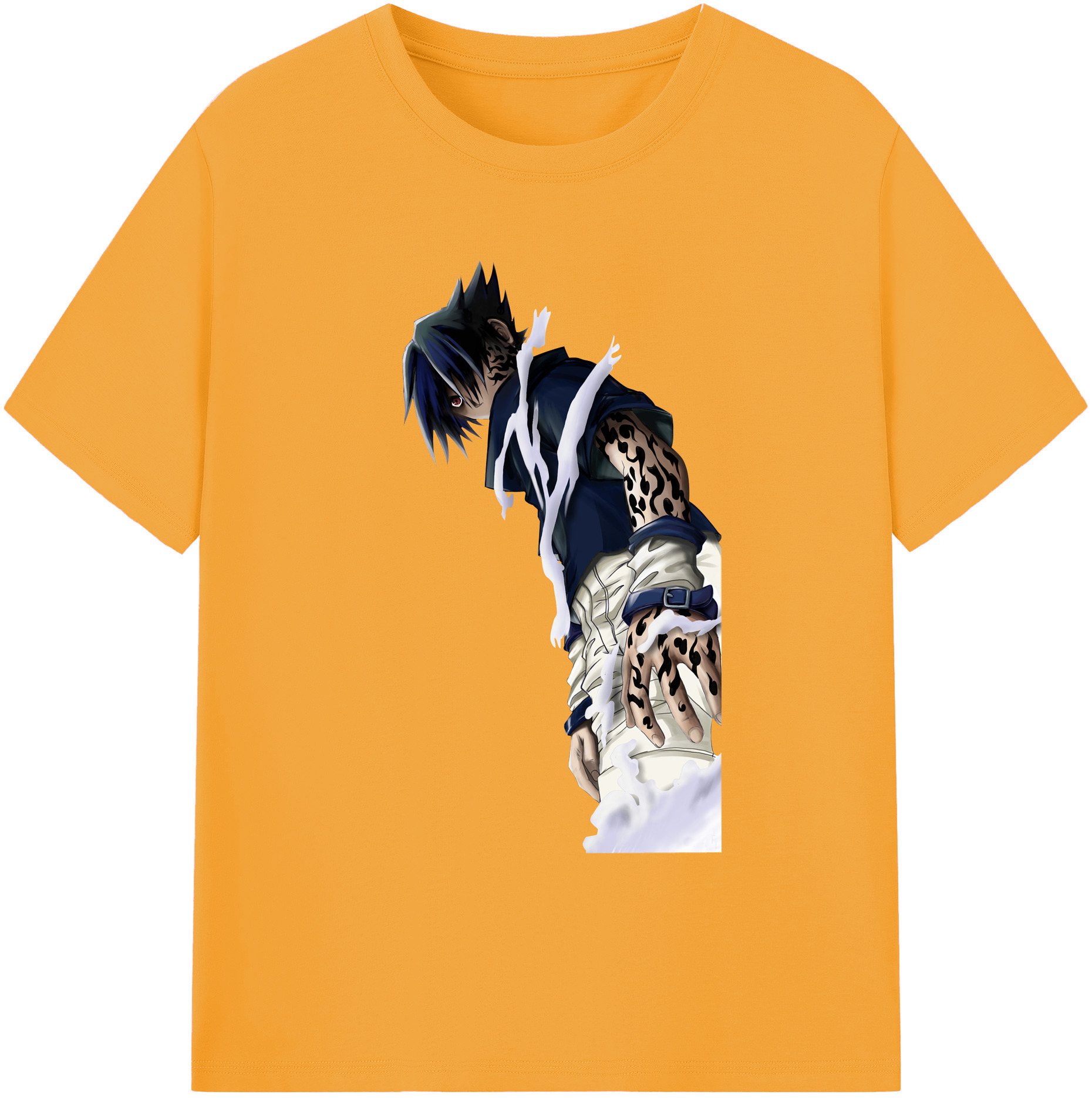 （画像用） NARUTO -ナルト- うちは サスケ Uchiha Sasuke 綿100％ メンズ半袖Tシャツ｜肌触りやわらか＆通気性