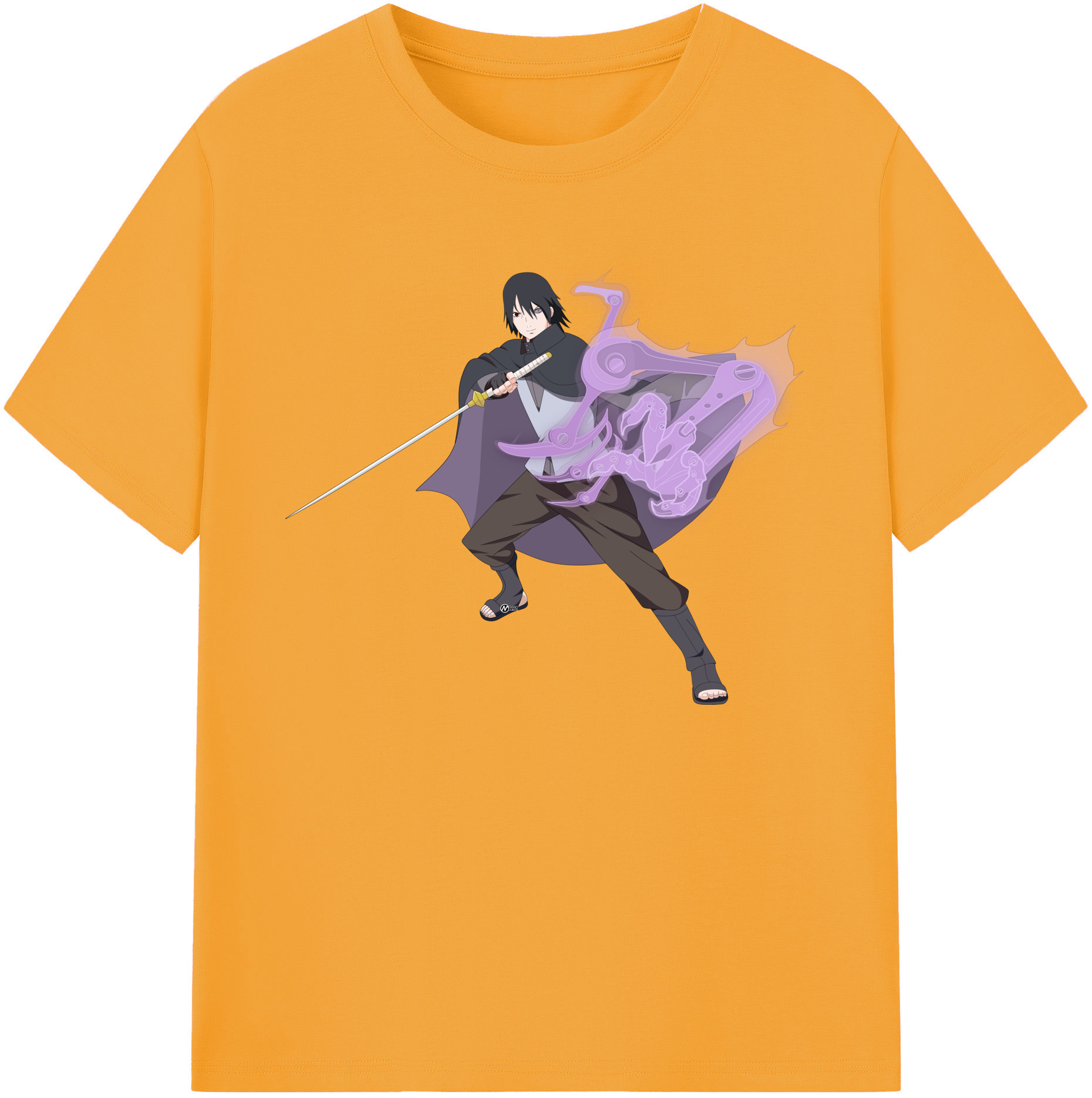 （画像用） NARUTO -ナルト- うちは サスケ Uchiha Sasuke 綿100％ メンズ半袖Tシャツ｜肌触りやわらか＆通気性