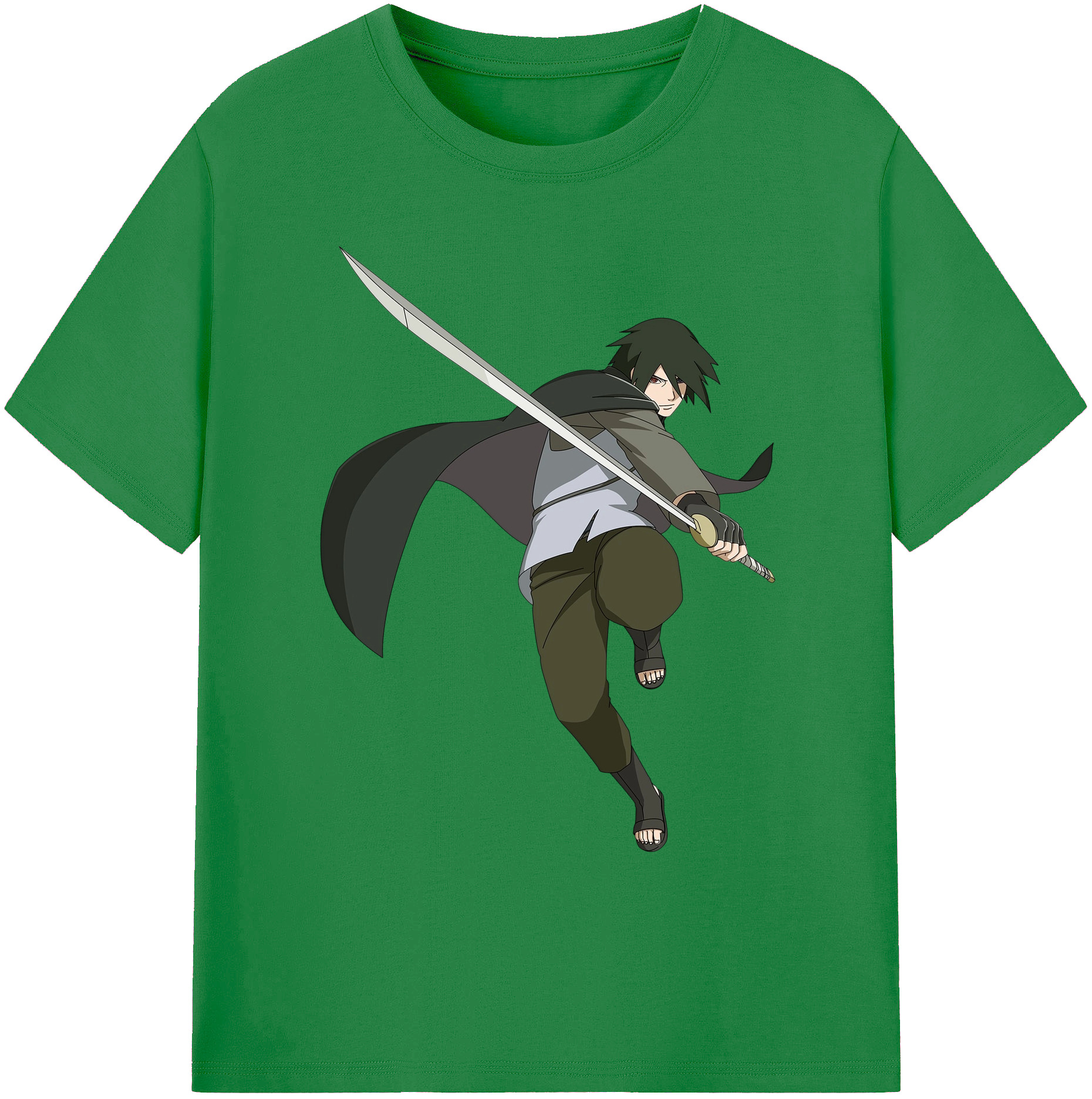 （画像用） NARUTO -ナルト- うちは サスケ Uchiha Sasuke 綿100％ メンズ半袖Tシャツ｜肌触りやわらか＆通気性