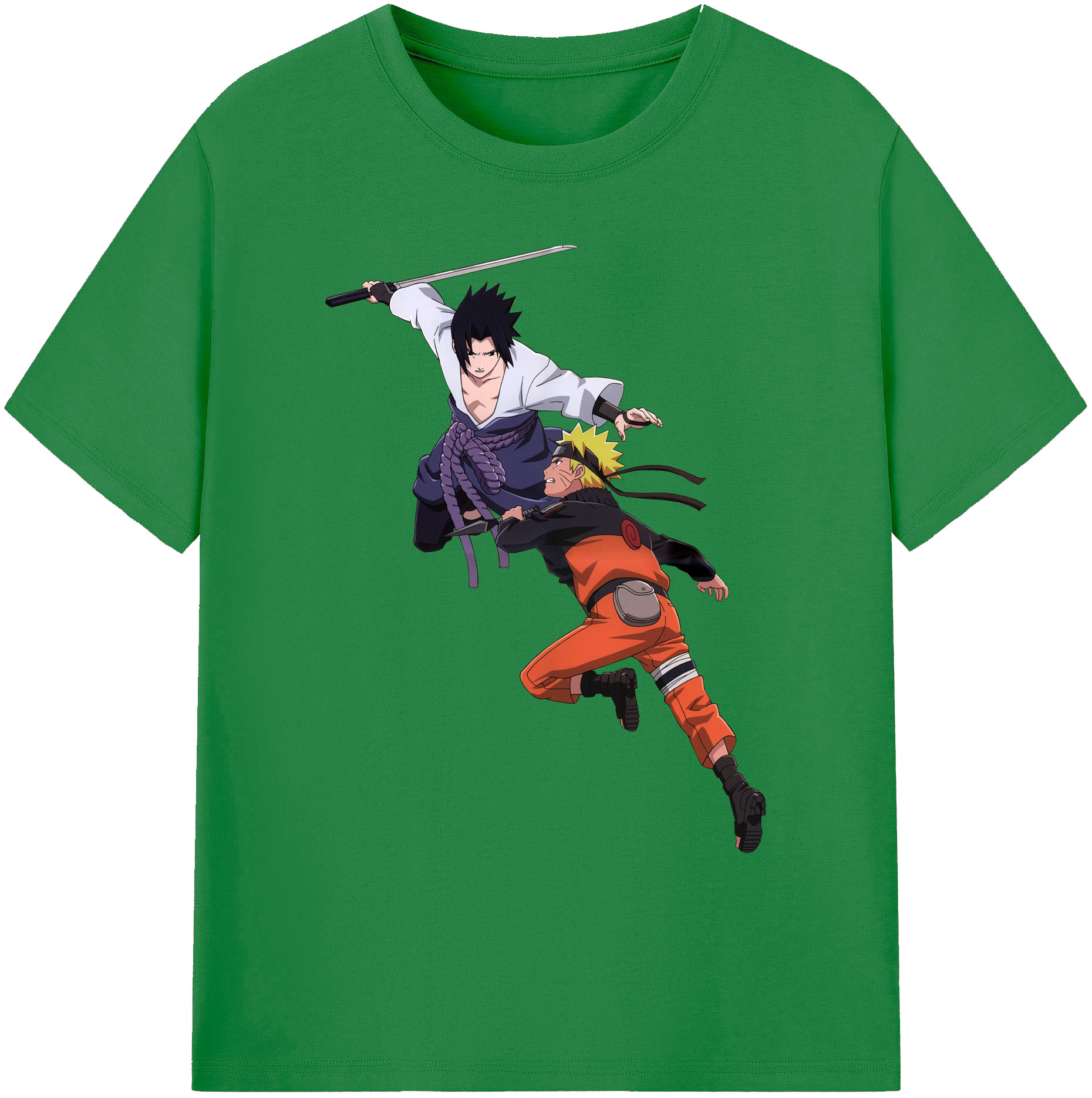 （画像用） NARUTO -ナルト- うちは サスケ Uchiha Sasuke 綿100％ メンズ半袖Tシャツ｜肌触りやわらか＆通気性
