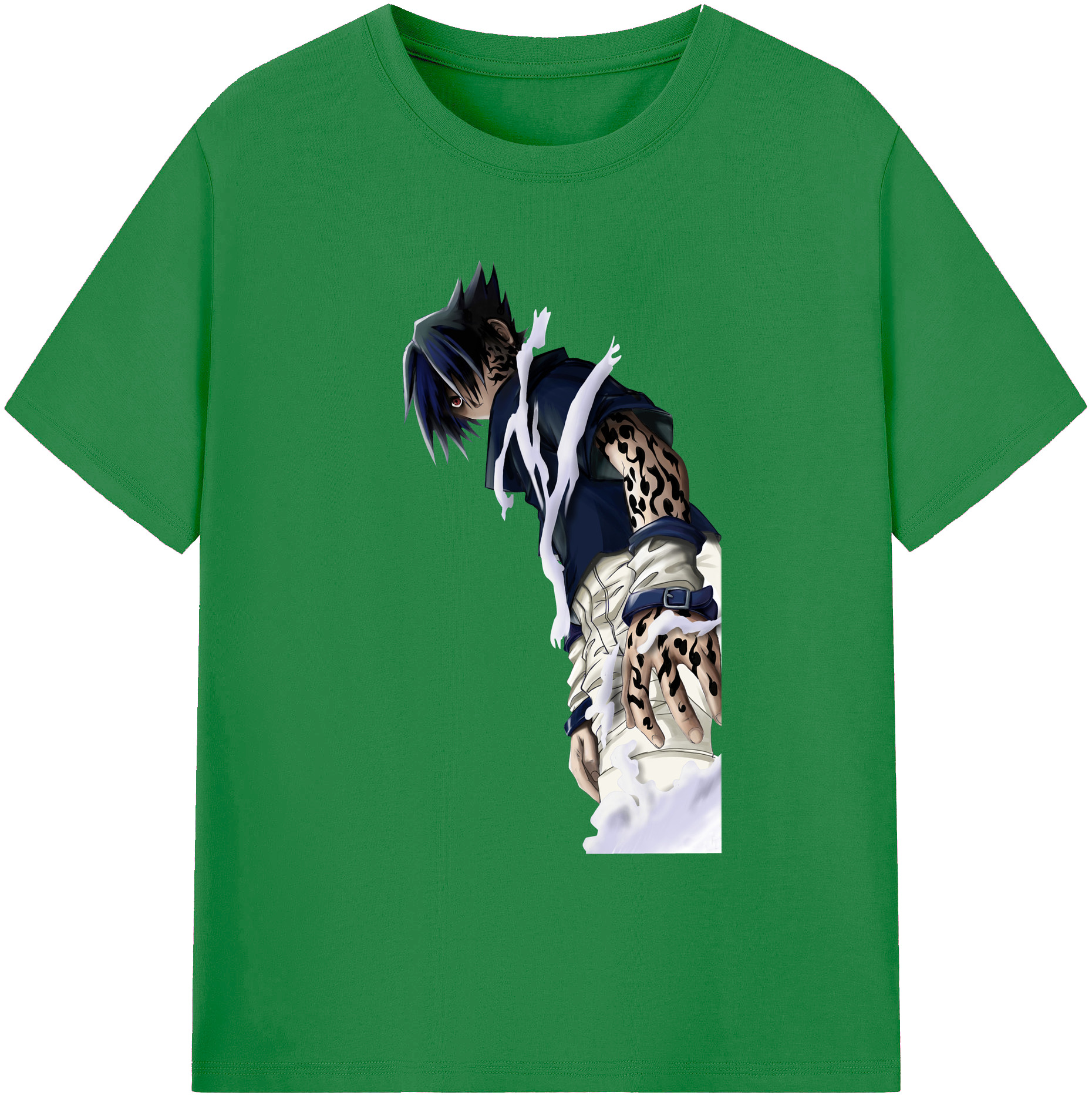 （画像用） NARUTO -ナルト- うちは サスケ Uchiha Sasuke 綿100％ メンズ半袖Tシャツ｜肌触りやわらか＆通気性