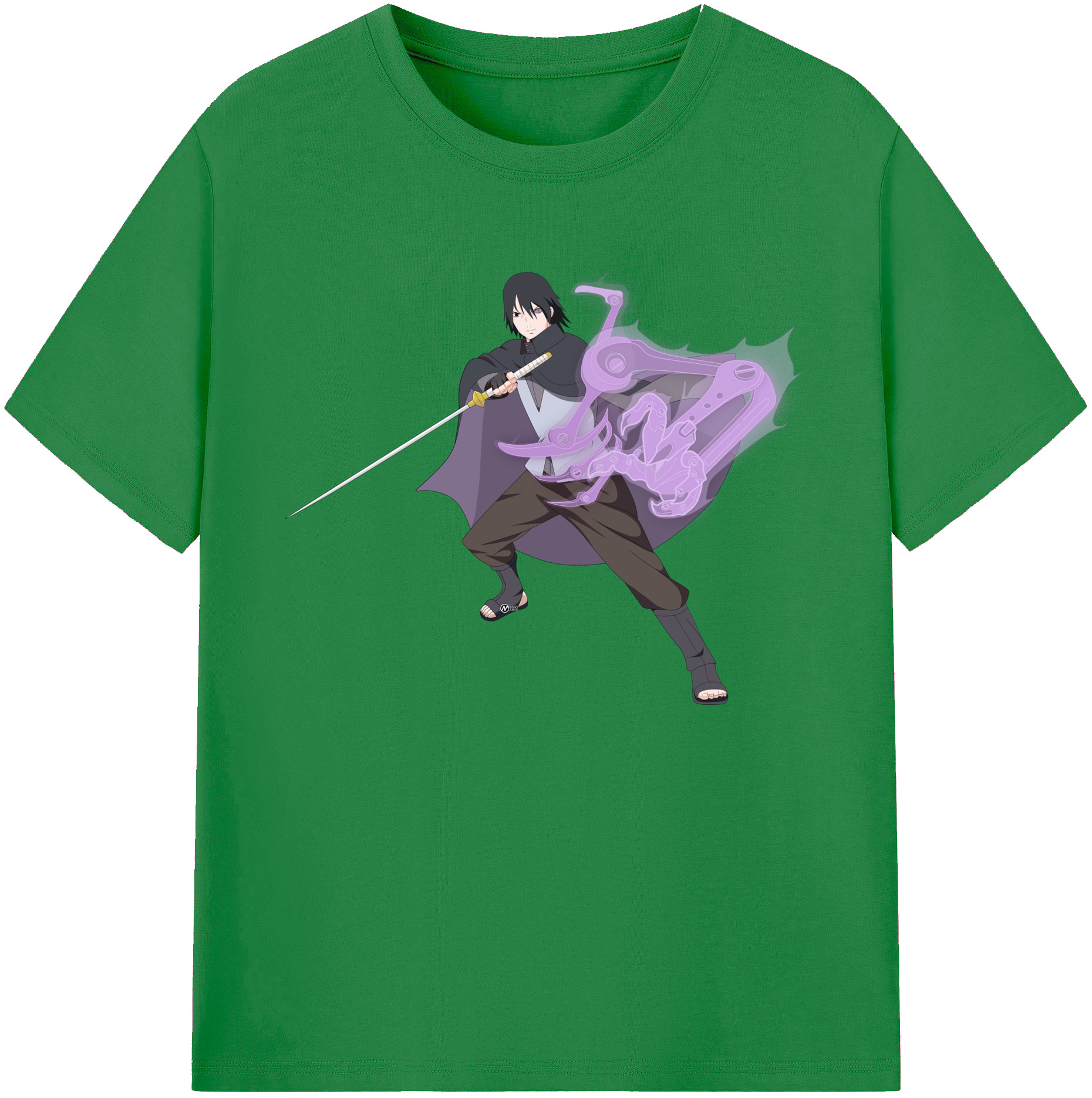 （画像用） NARUTO -ナルト- うちは サスケ Uchiha Sasuke 綿100％ メンズ半袖Tシャツ｜肌触りやわらか＆通気性