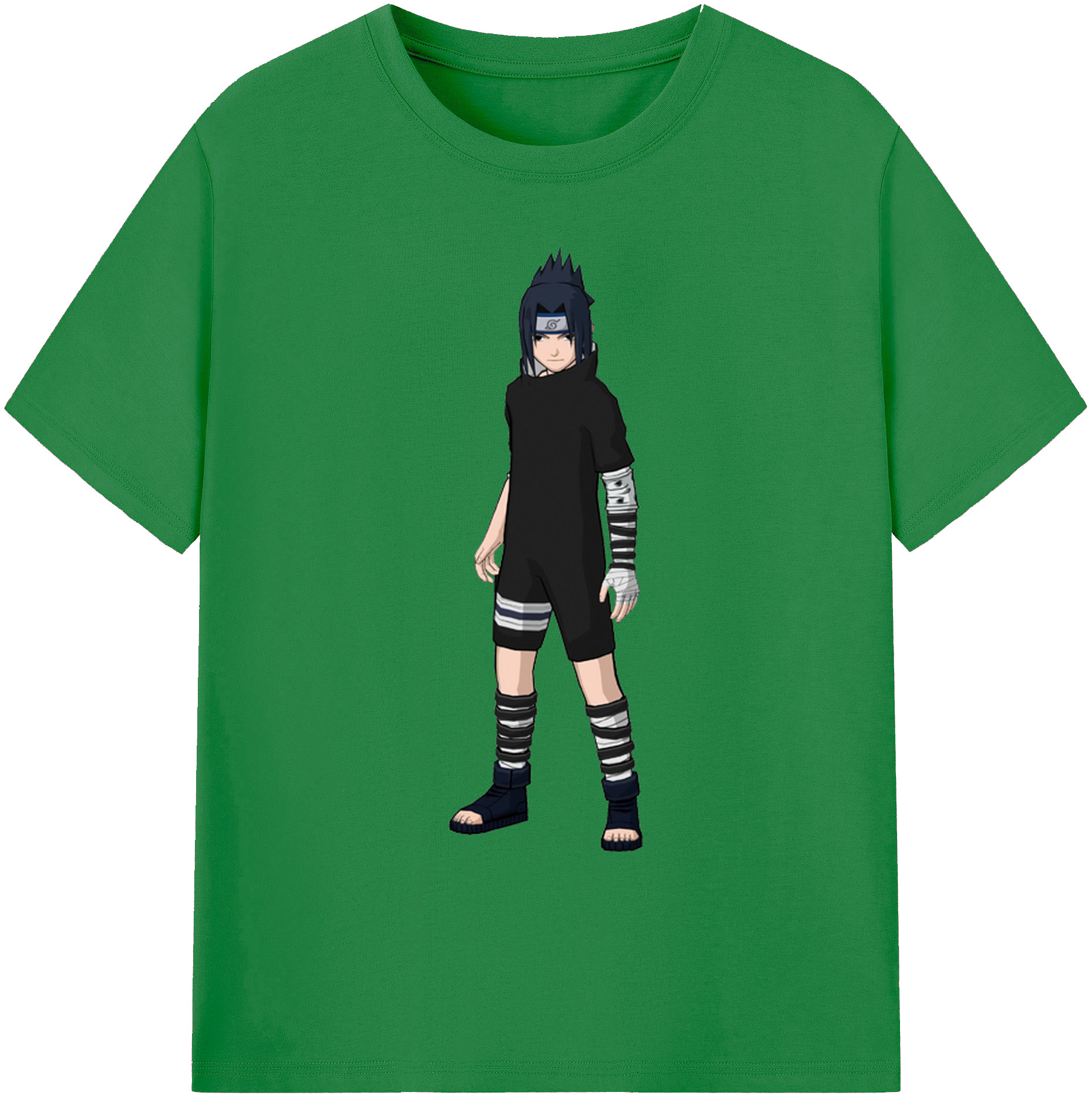 （画像用） NARUTO -ナルト- うちは サスケ Uchiha Sasuke 綿100％ メンズ半袖Tシャツ｜肌触りやわらか＆通気性