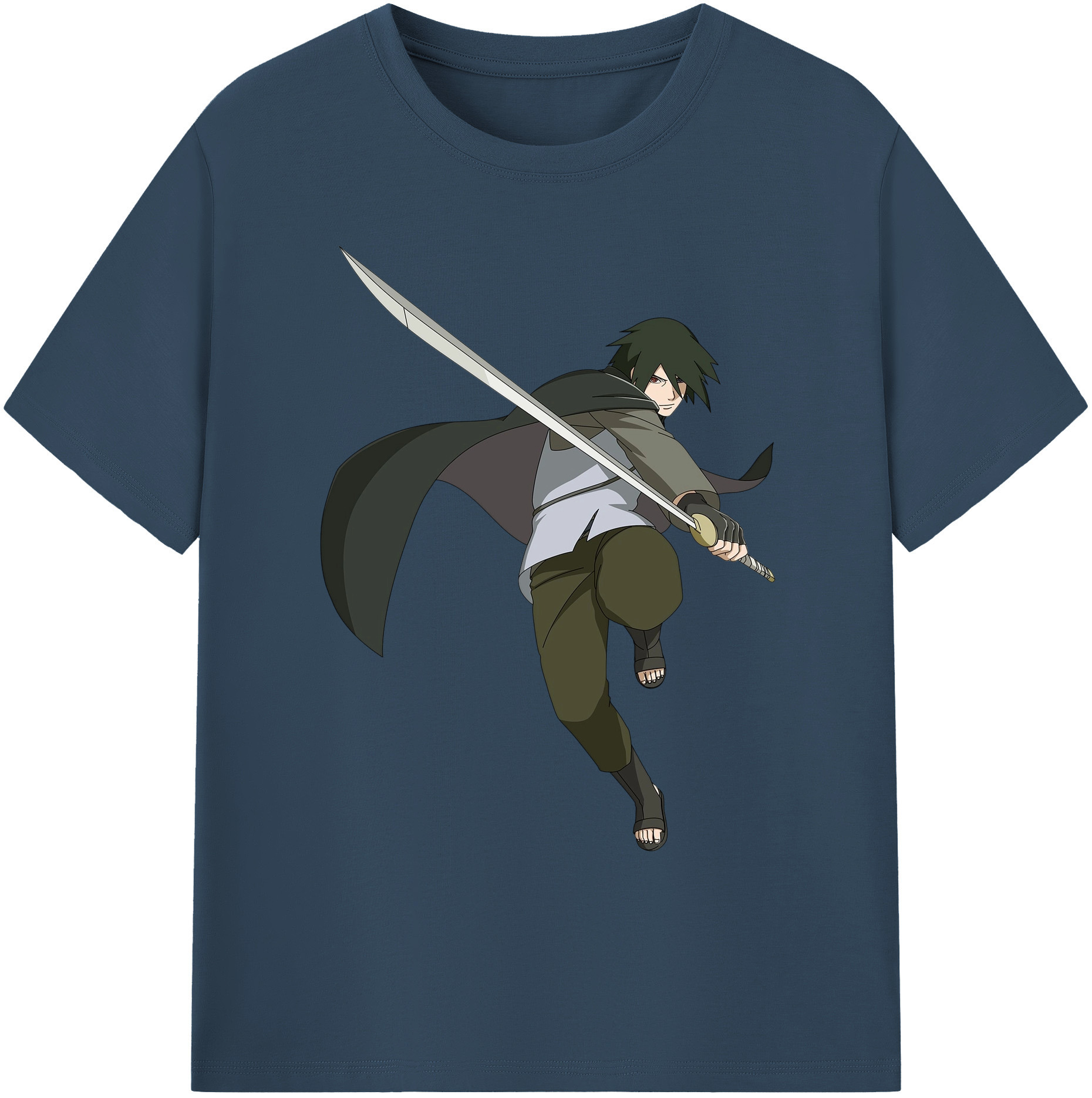 （画像用） NARUTO -ナルト- うちは サスケ Uchiha Sasuke 綿100％ メンズ半袖Tシャツ｜肌触りやわらか＆通気性
