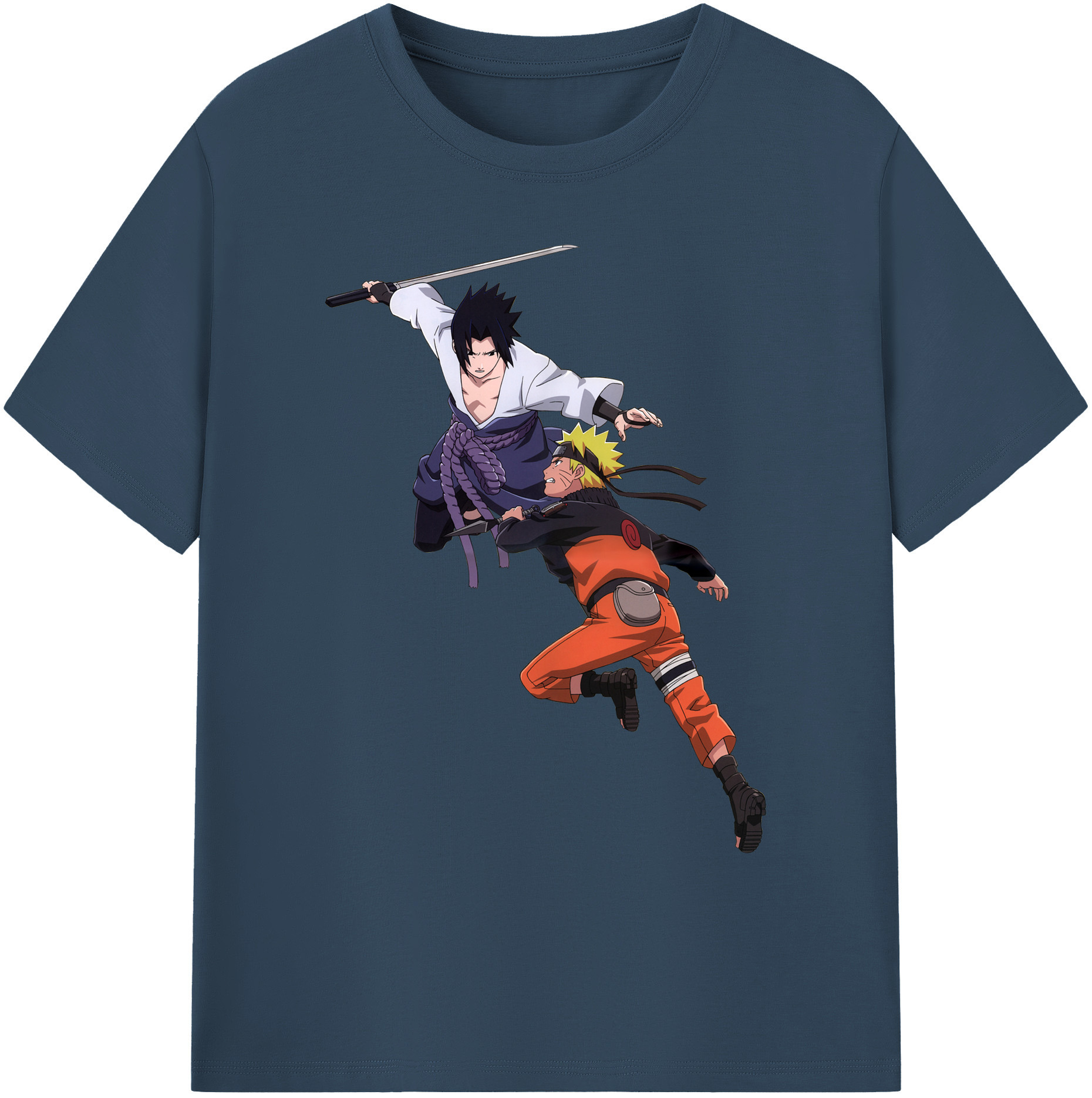 （画像用） NARUTO -ナルト- うちは サスケ Uchiha Sasuke 綿100％ メンズ半袖Tシャツ｜肌触りやわらか＆通気性