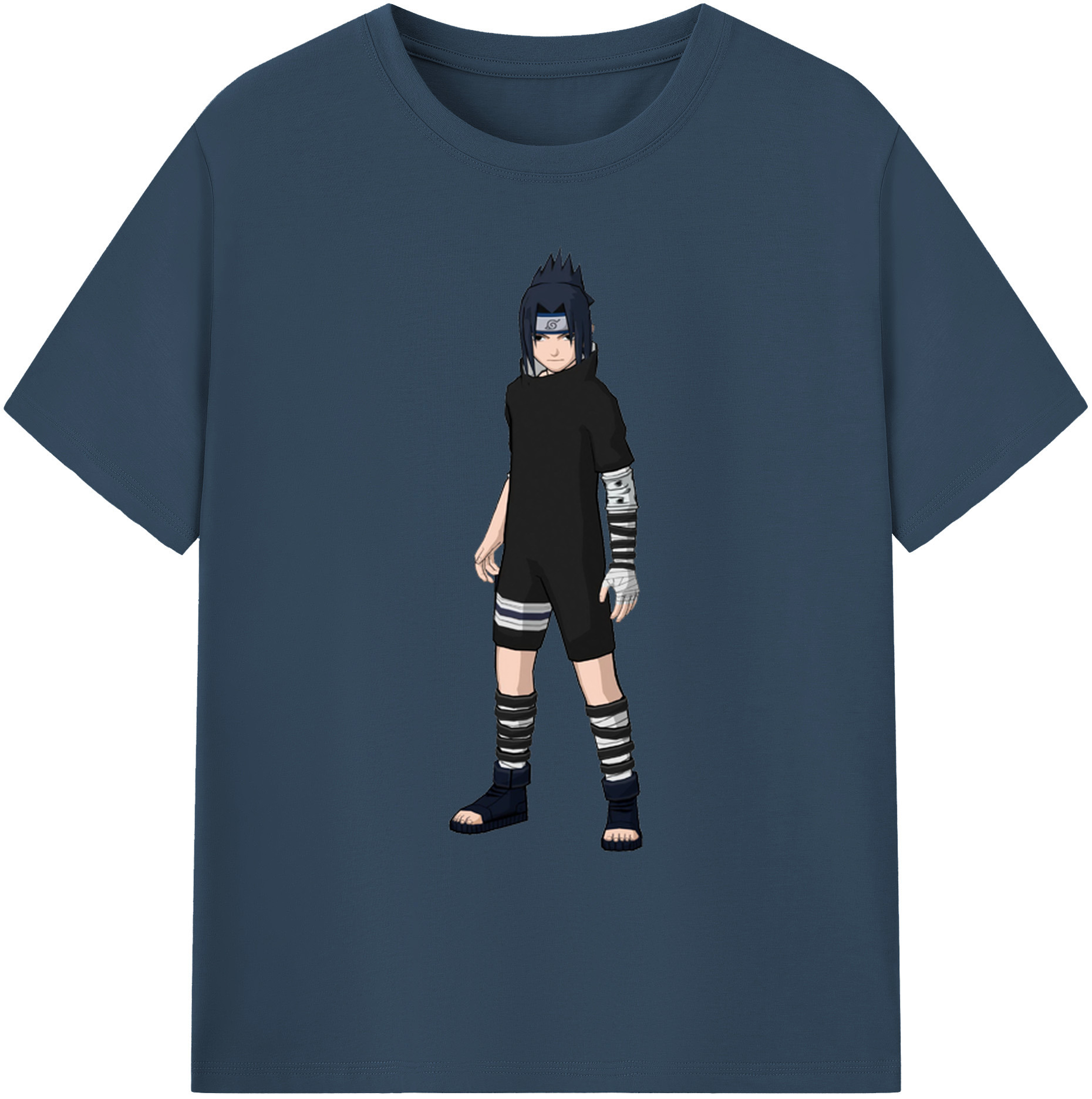 （画像用） NARUTO -ナルト- うちは サスケ Uchiha Sasuke 綿100％ メンズ半袖Tシャツ｜肌触りやわらか＆通気性