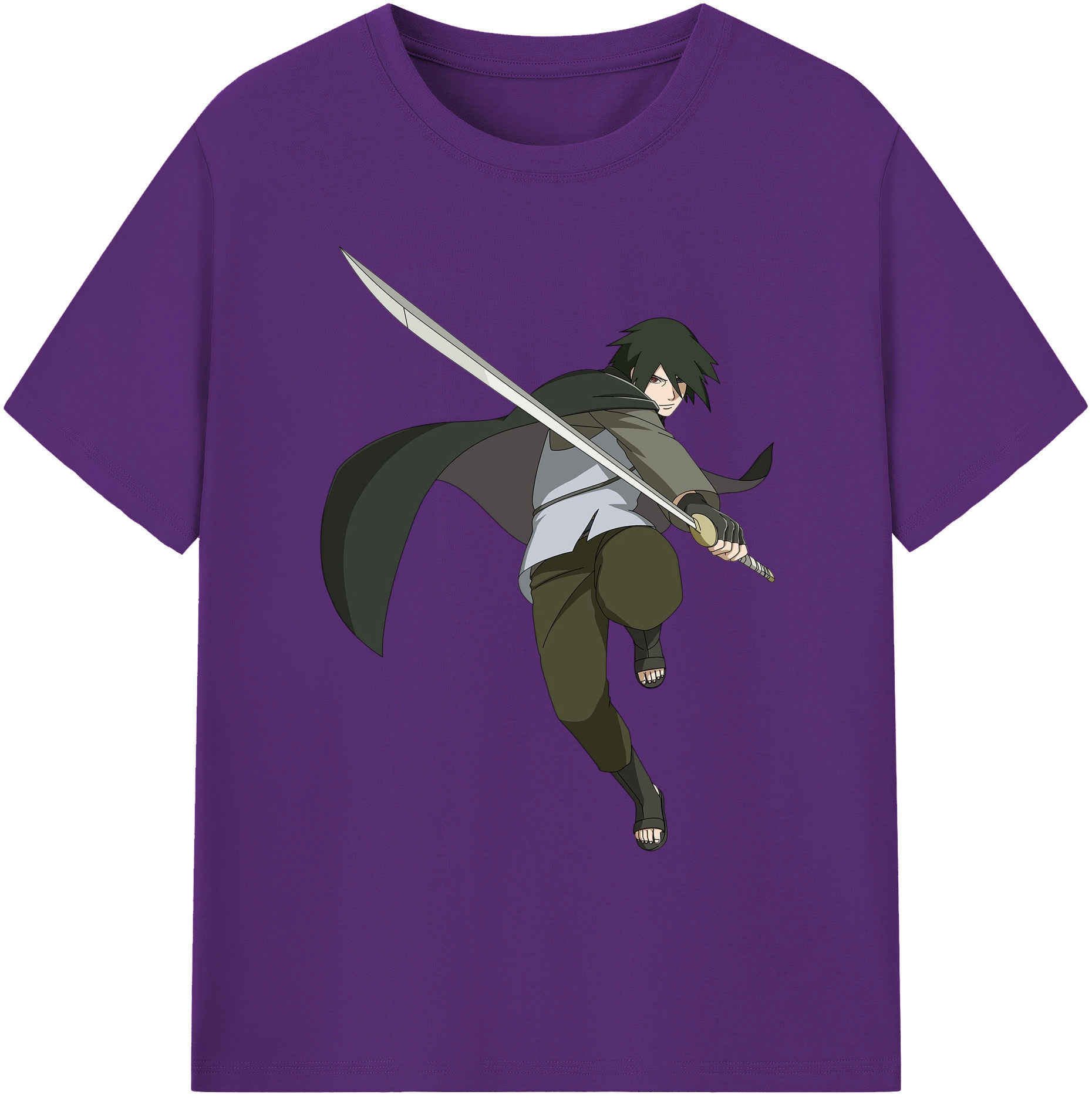（画像用） NARUTO -ナルト- うちは サスケ Uchiha Sasuke 綿100％ メンズ半袖Tシャツ｜肌触りやわらか＆通気性