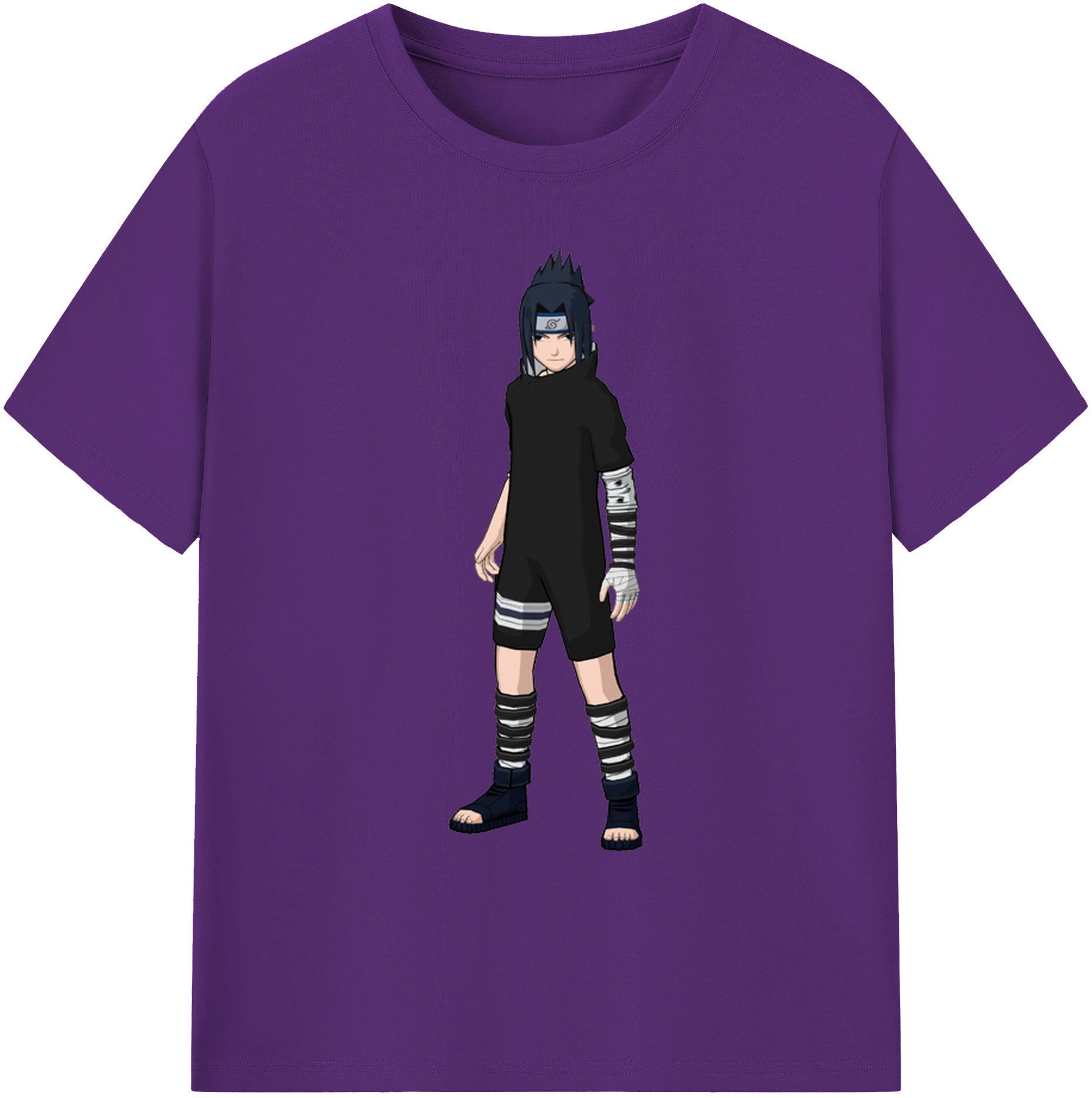 （画像用） NARUTO -ナルト- うちは サスケ Uchiha Sasuke 綿100％ メンズ半袖Tシャツ｜肌触りやわらか＆通気性
