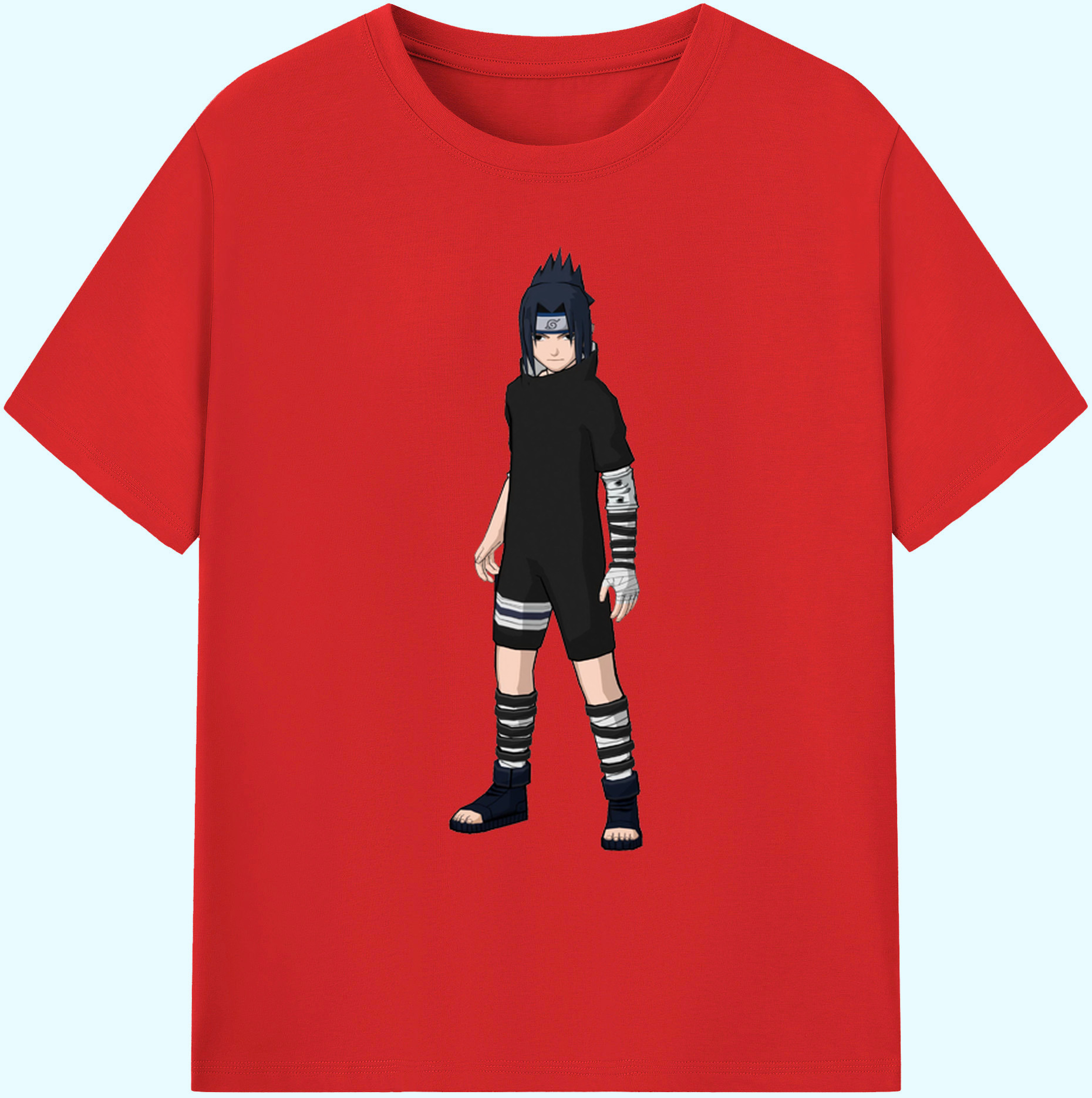 （画像用） NARUTO -ナルト- うちは サスケ Uchiha Sasuke 綿100％ メンズ半袖Tシャツ｜肌触りやわらか＆通気性