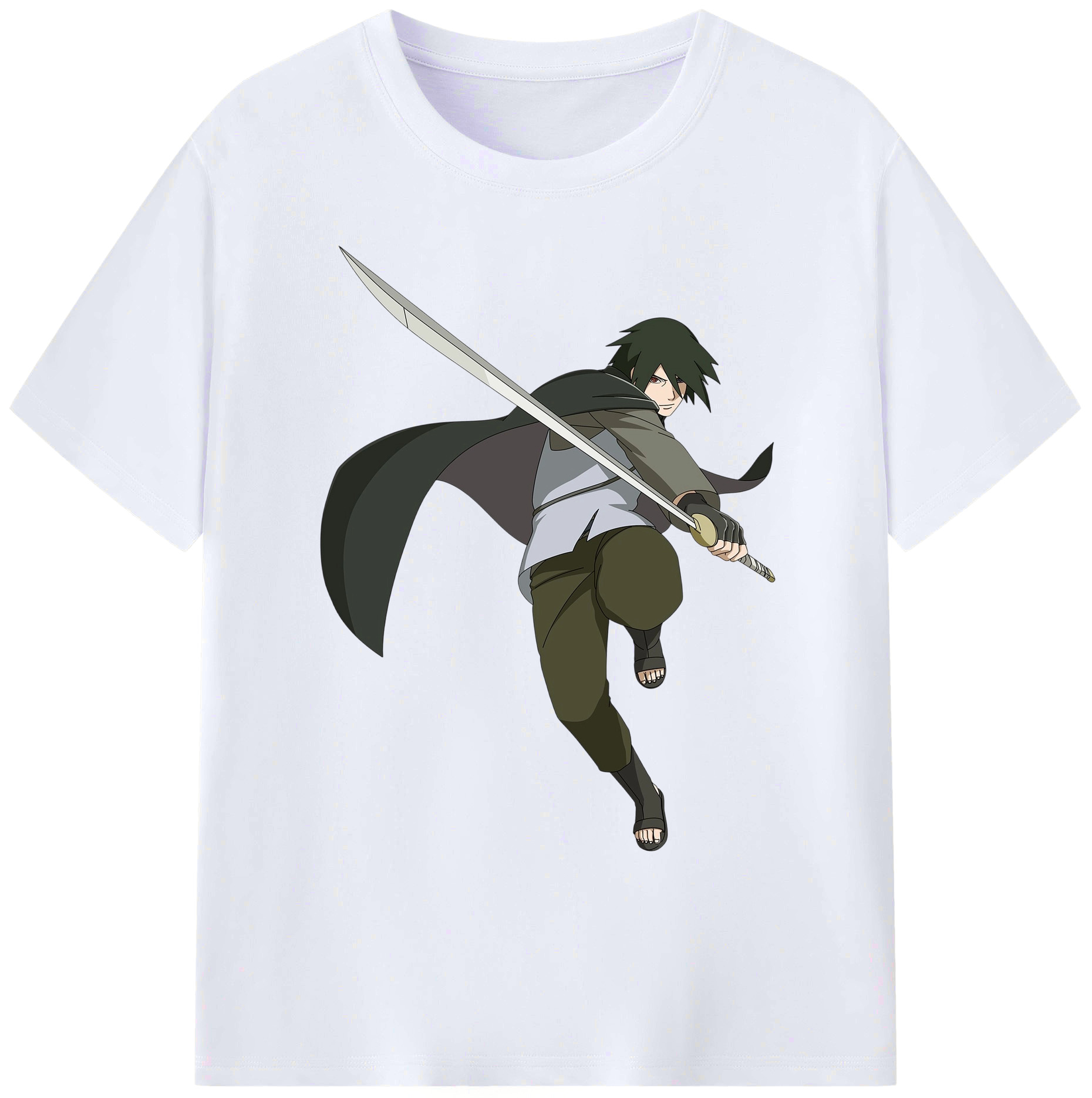 （画像用） NARUTO -ナルト- うちは サスケ Uchiha Sasuke 綿100％ メンズ半袖Tシャツ｜肌触りやわらか＆通気性