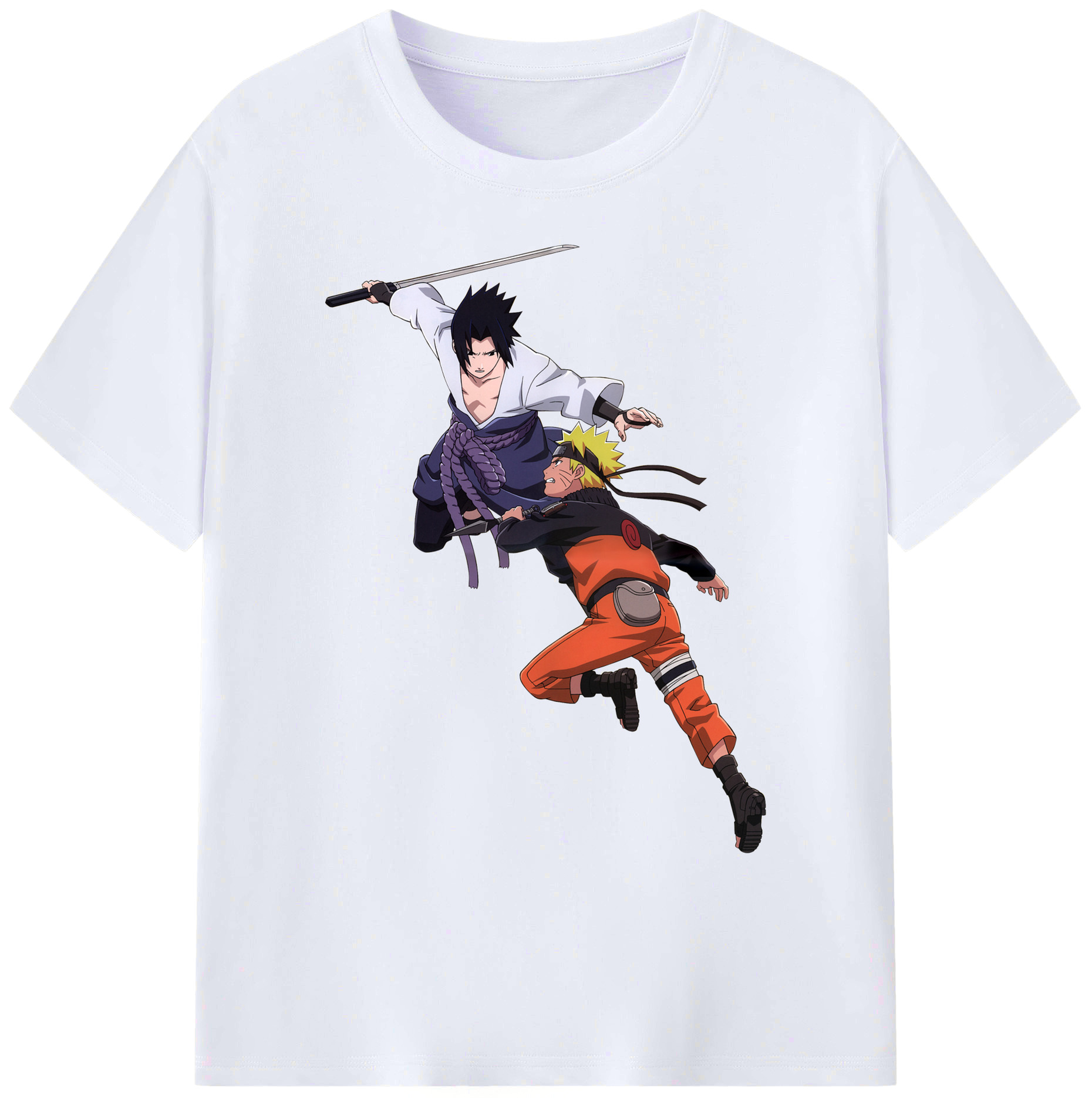 （画像用） NARUTO -ナルト- うちは サスケ Uchiha Sasuke 綿100％ メンズ半袖Tシャツ｜肌触りやわらか＆通気性